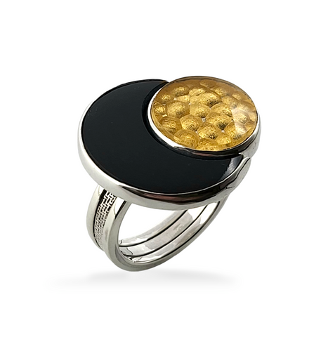 Black Jade and Gold RIng