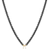 Stainless Steel Black Hinge Chain with 14kt Gold Carabiner Charm Holder