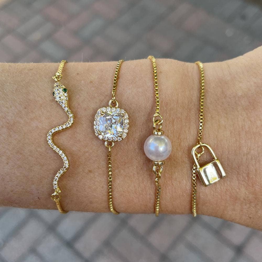 Presley Gold Snake Slider Bracelet