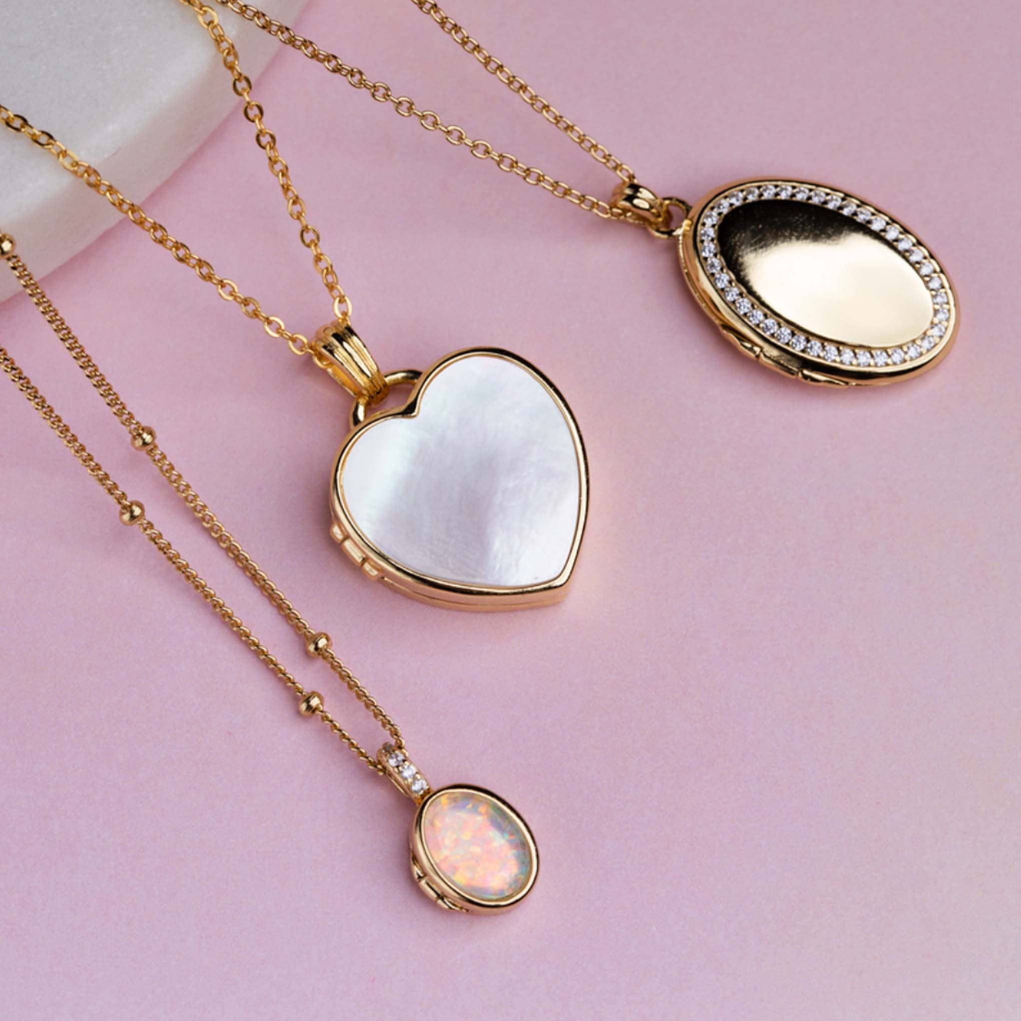 Mother of Pearl Heart Locket