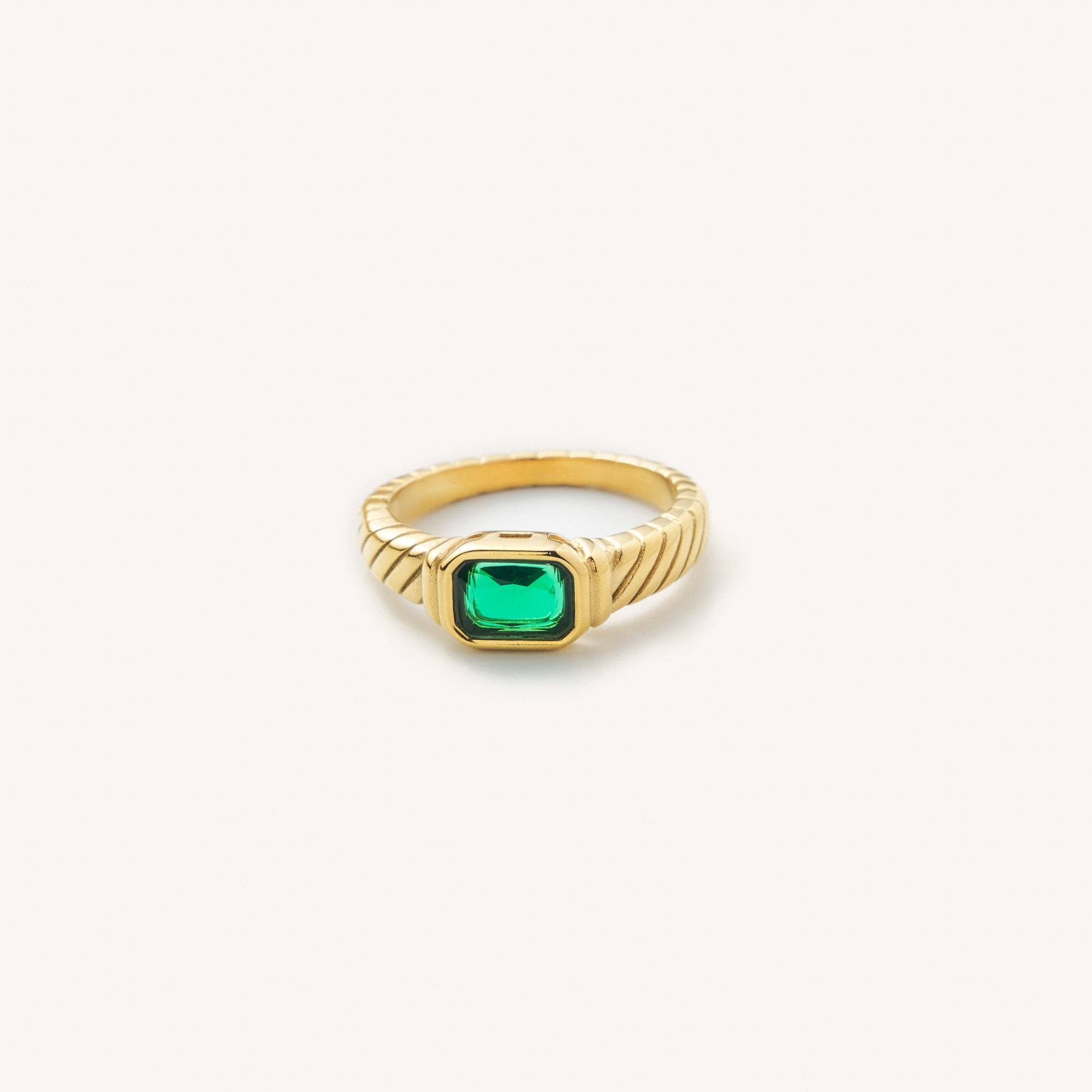 Braided Emerald Ring