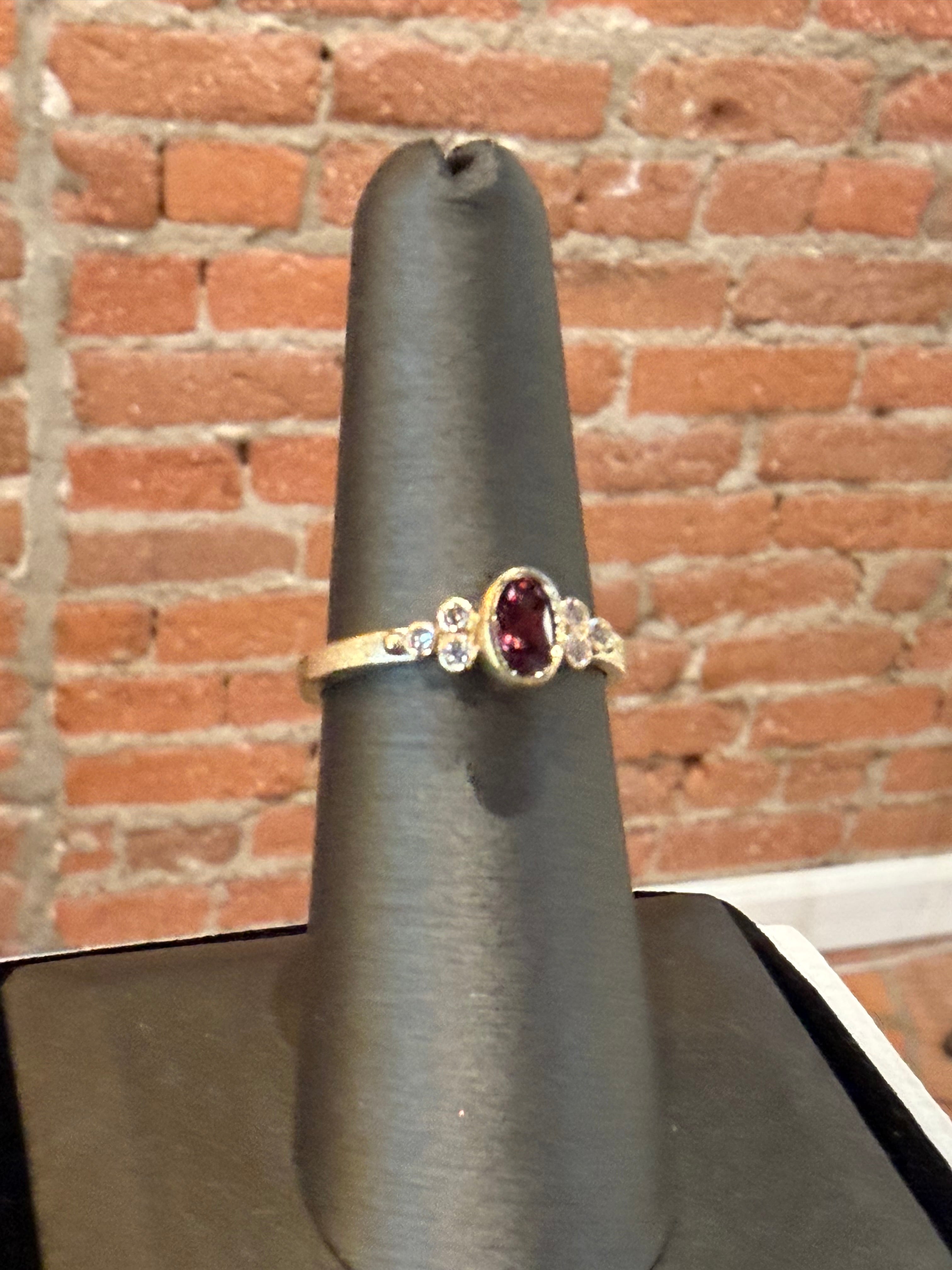 Wine Sapphire Bridal Ring