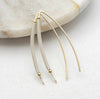 Gold and Silver Coil Wishbone Threader Earrings