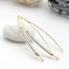 Gold and Silver Coil Wishbone Threader Earrings