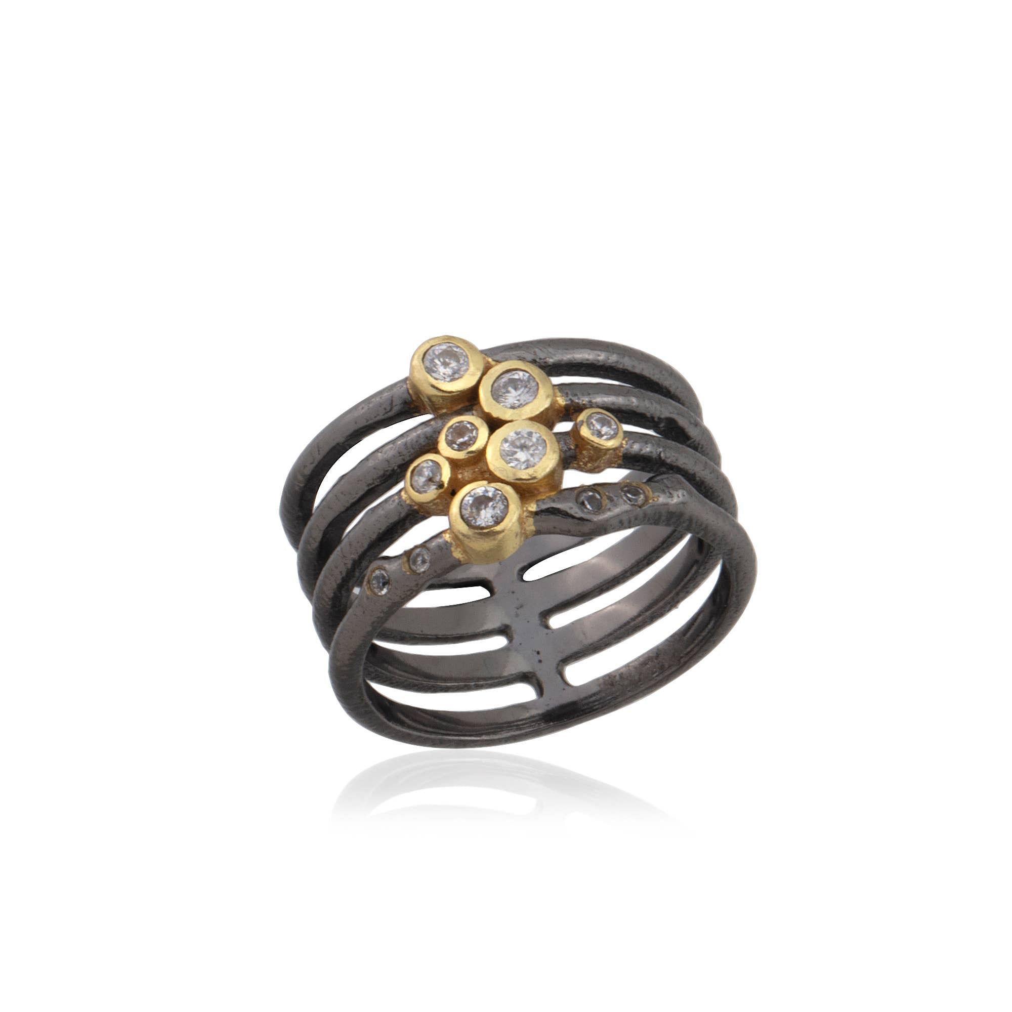 Two-Tone Stackable Ring Look