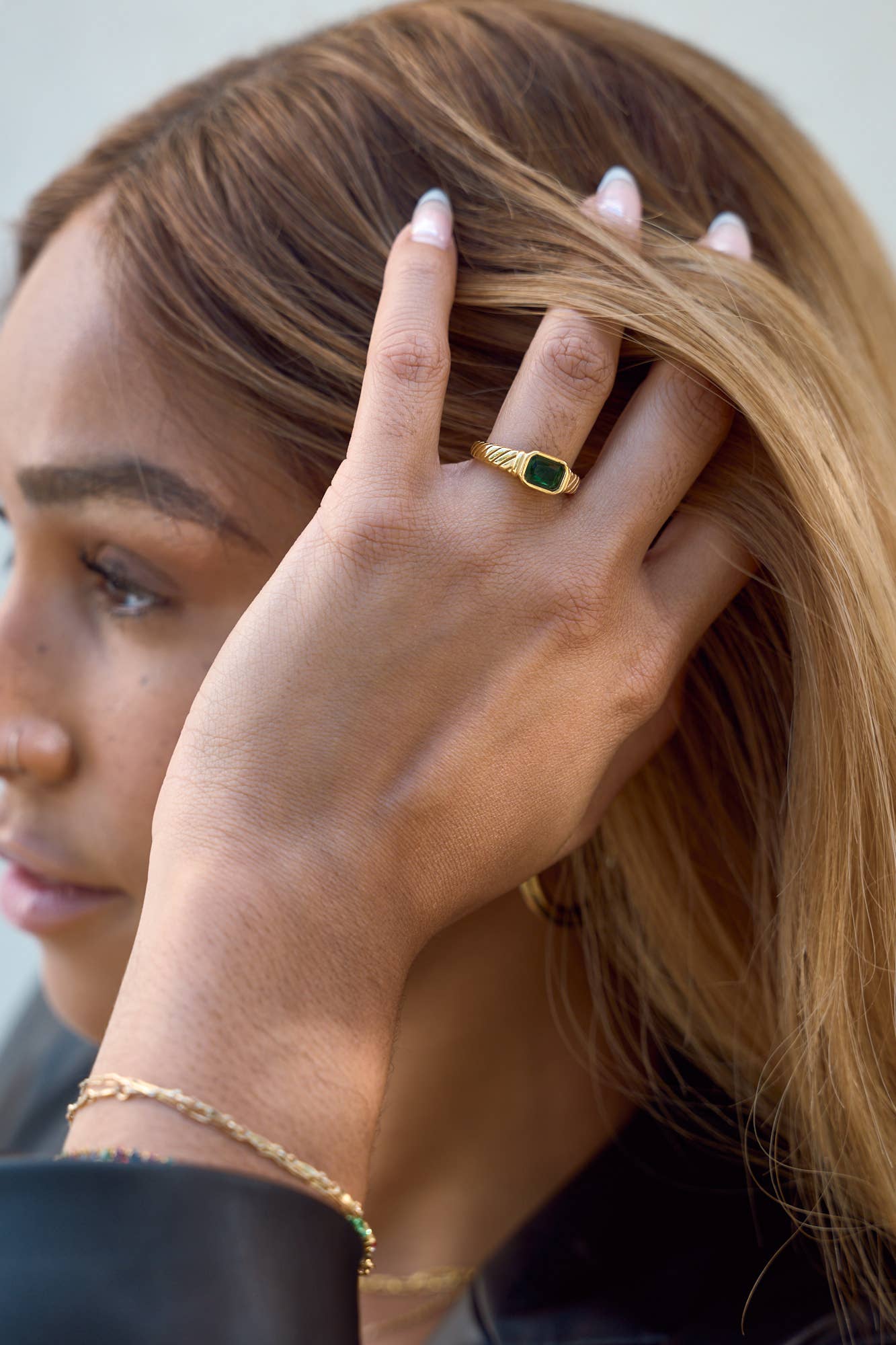 Braided Emerald Ring