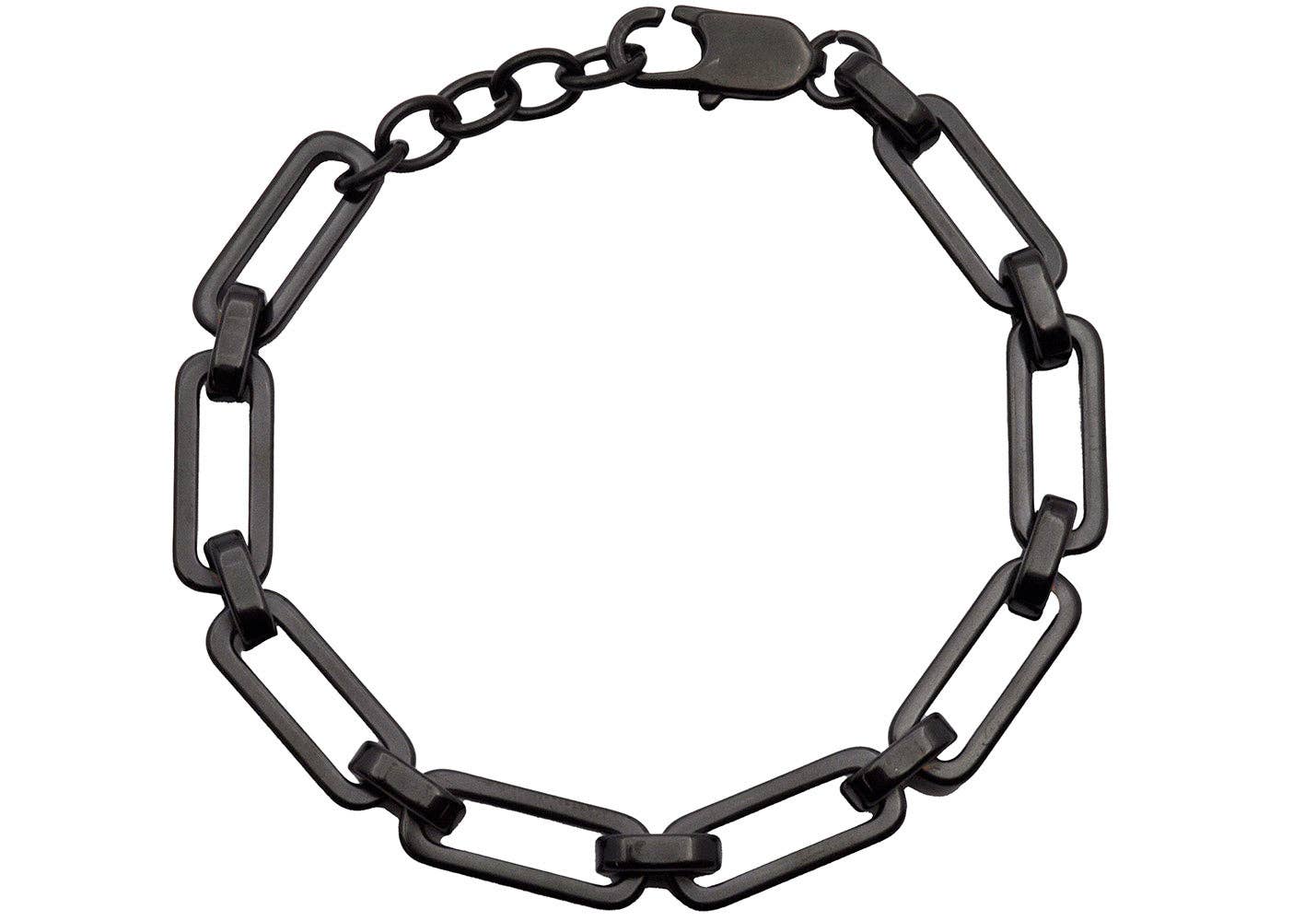 Men's Black S.Steel Paperclip Bracelet