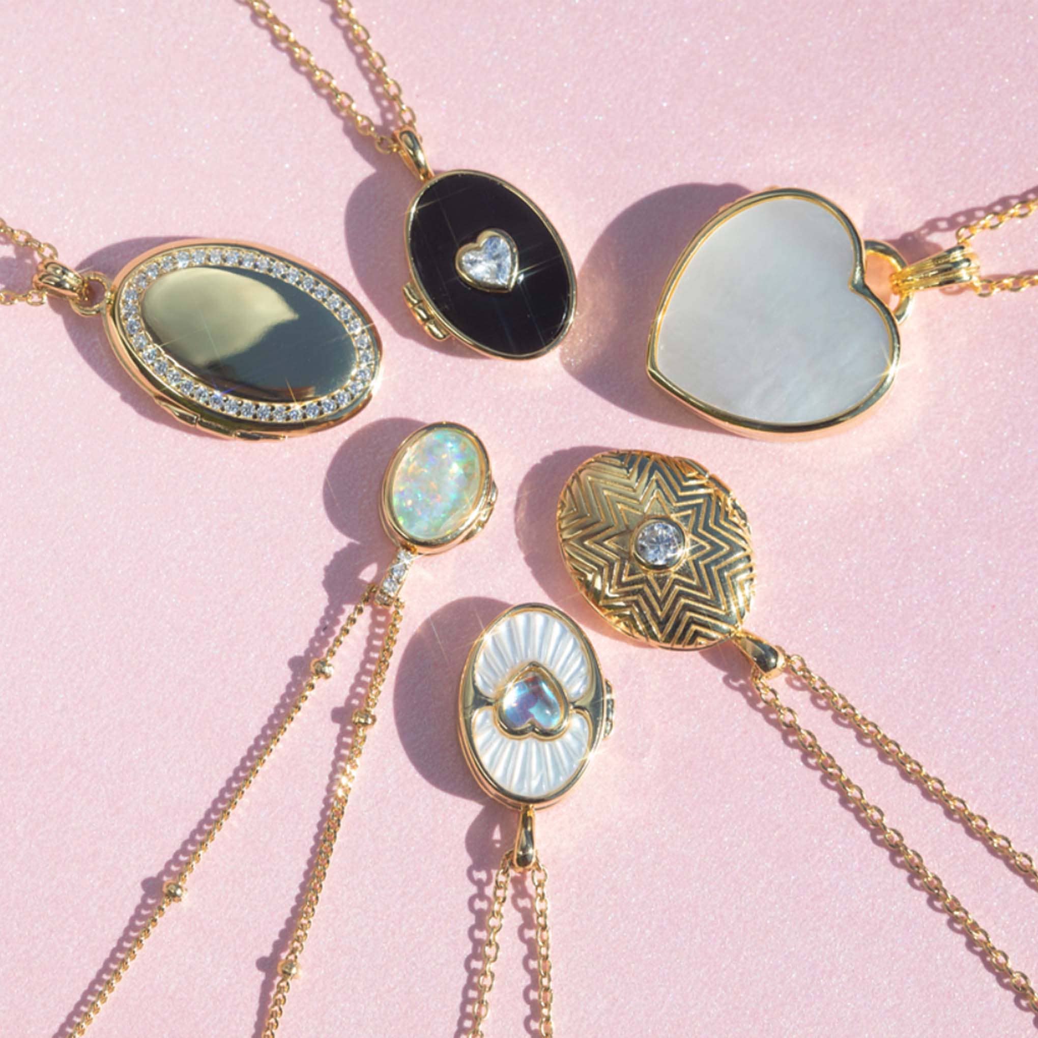 Mother of Pearl Heart Locket