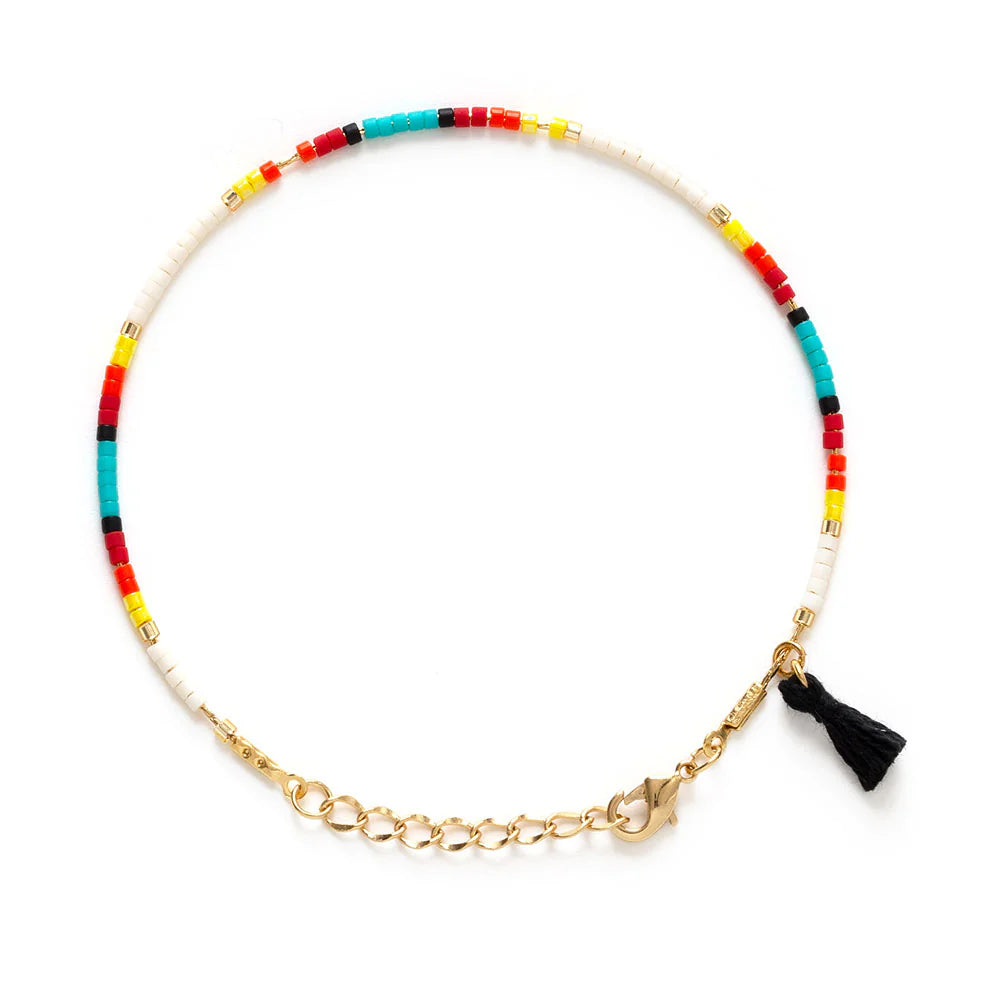 Miyuki Japanese Beads & 14k Gold Dipped Chain - Rainbow