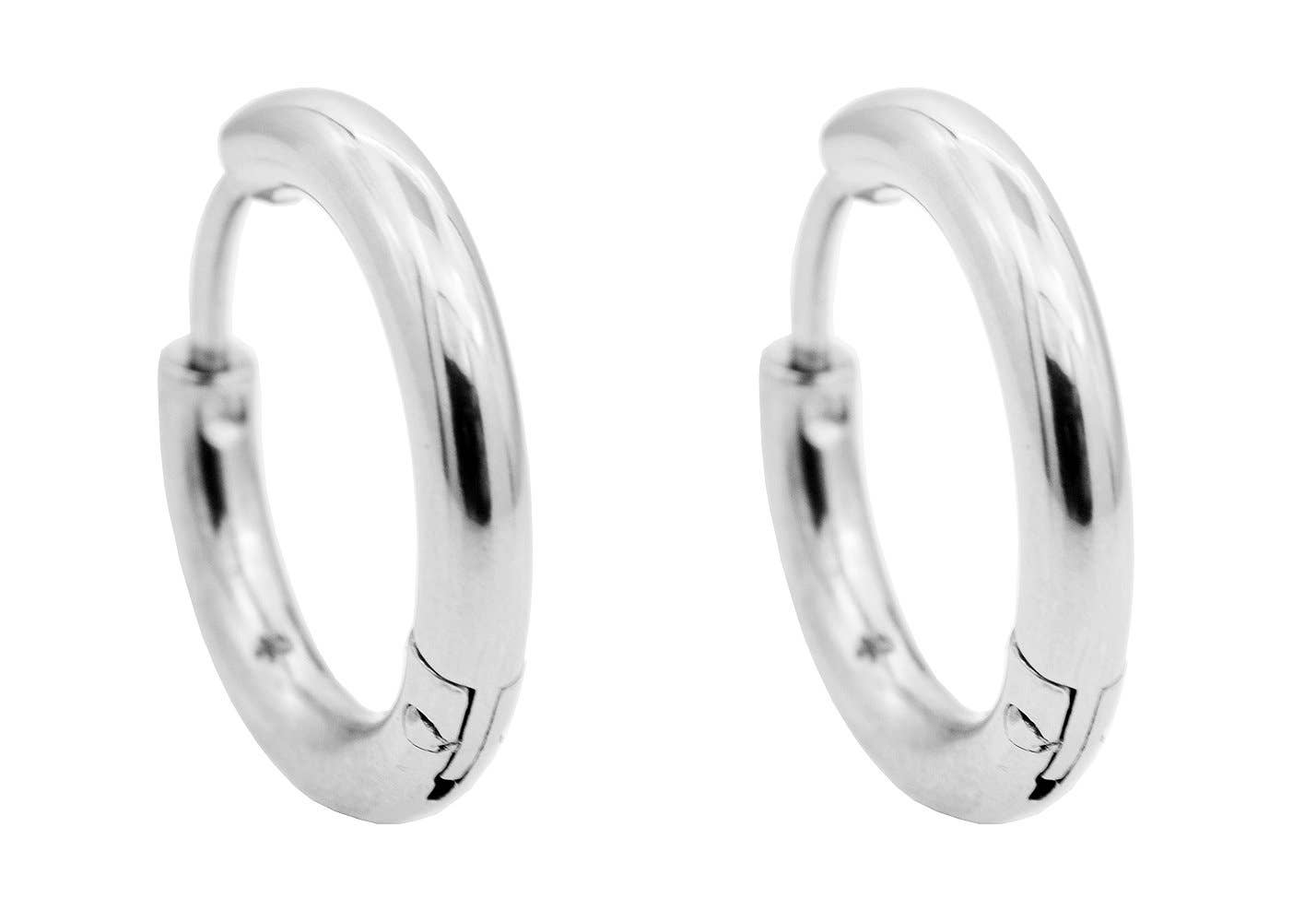 Men's 17mm Stainless Steel Hoop Earrings