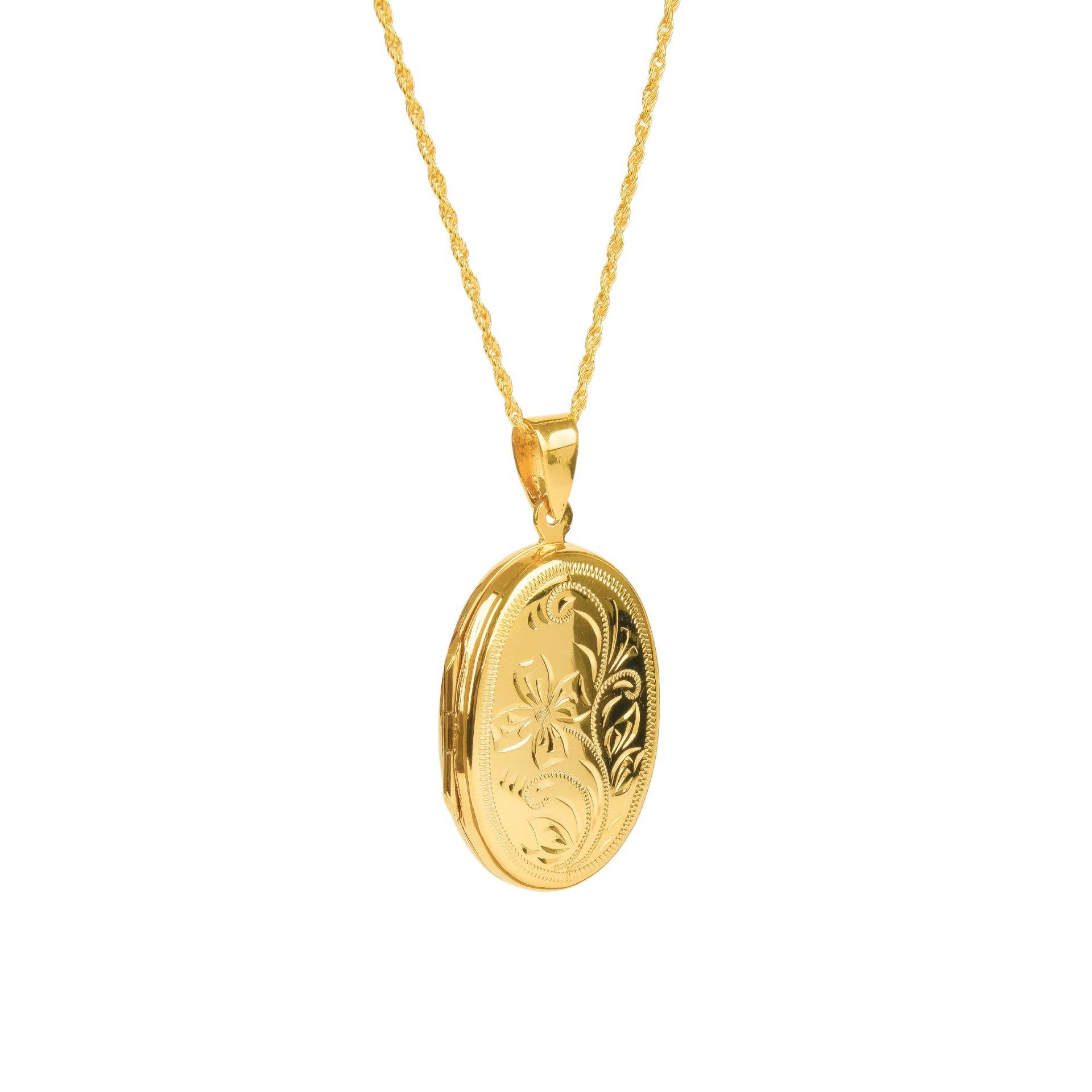 Necklace Memoria Oval in Gold Plated Silver