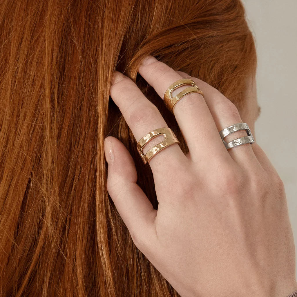 Open Rectangle Ring - Brass