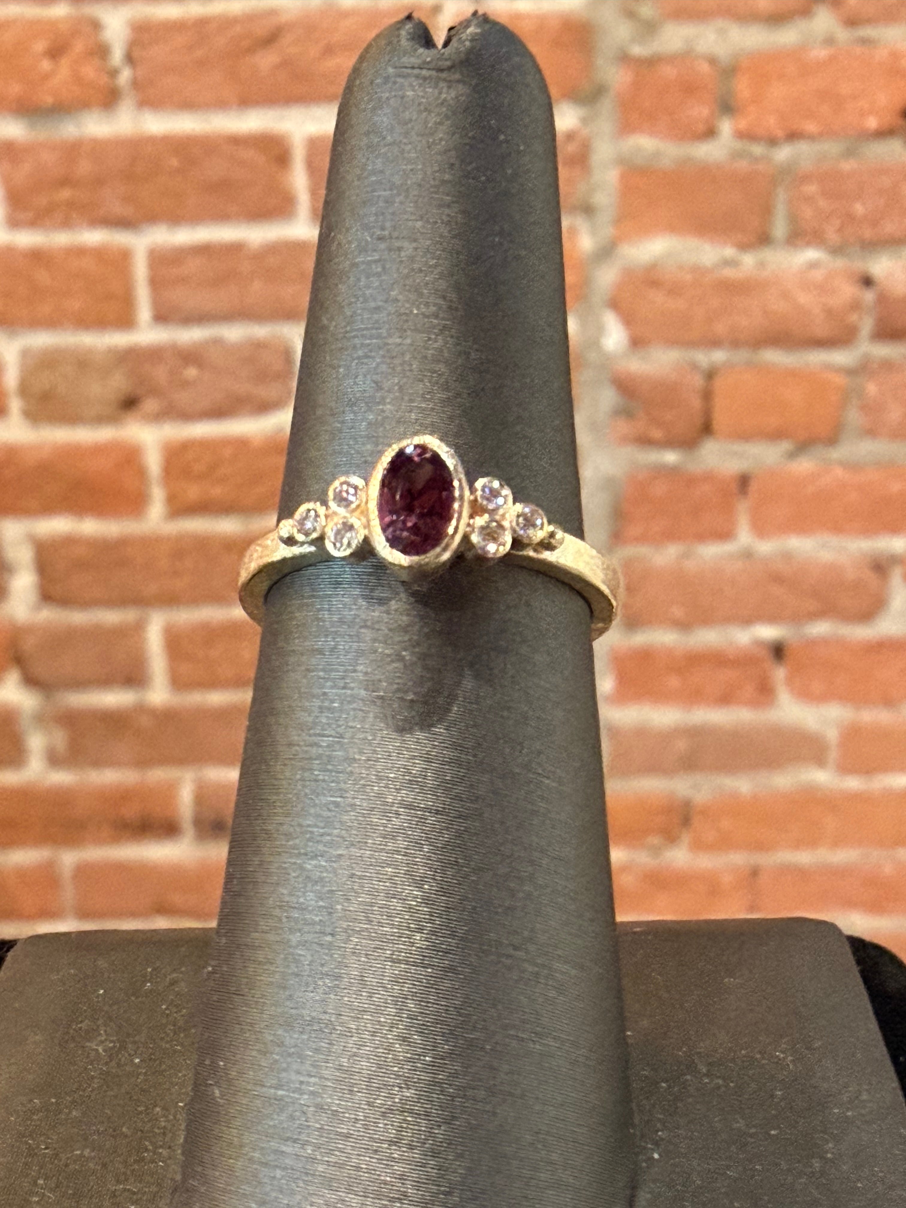 Wine Sapphire Bridal Ring