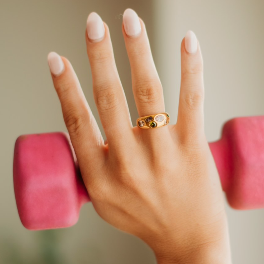 Lizzy Multi Gem Chunky Ring