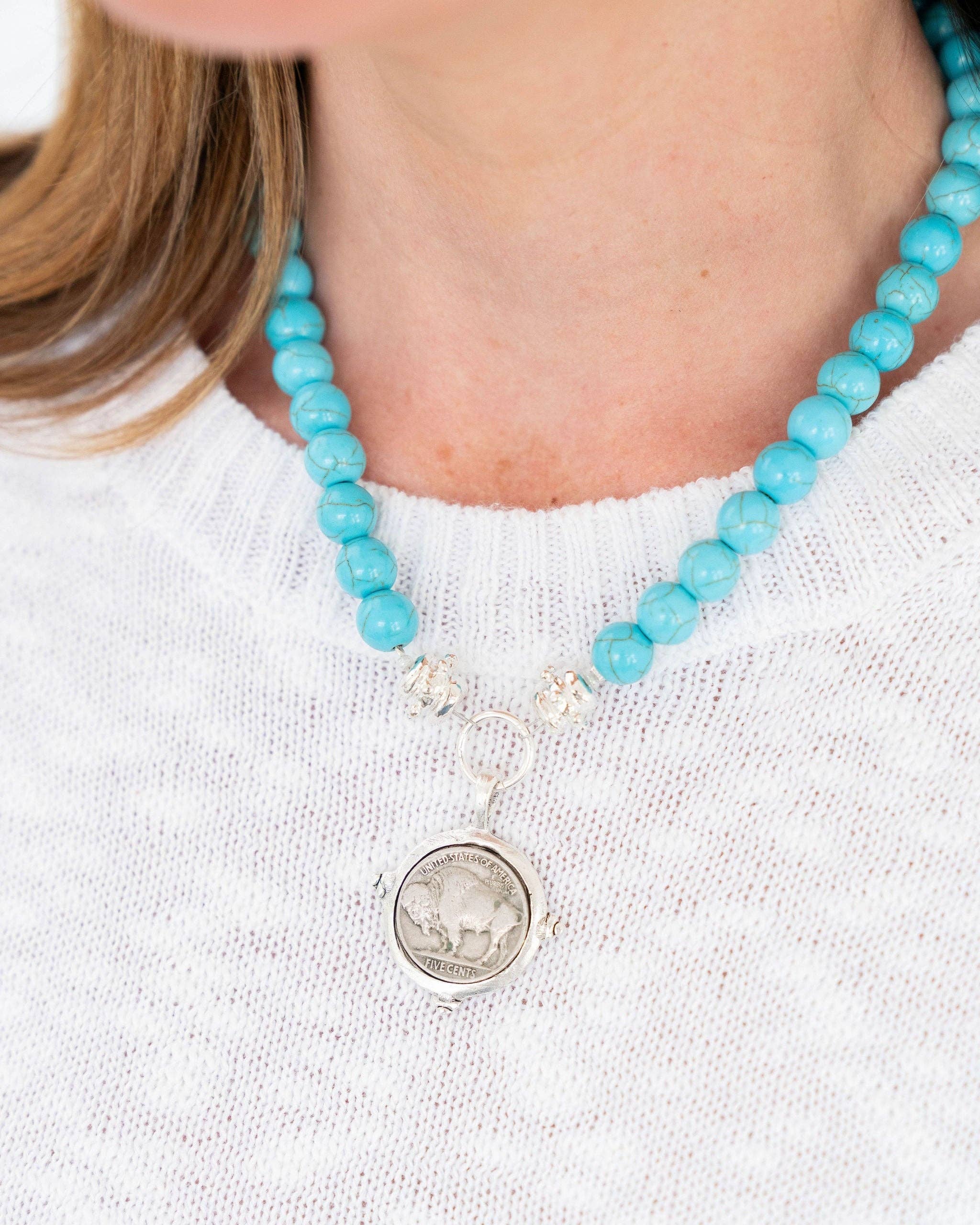 Buffalo Nickel Turquoise Necklace