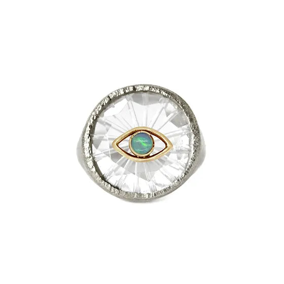 Silver Eye of Protection Signet Ring