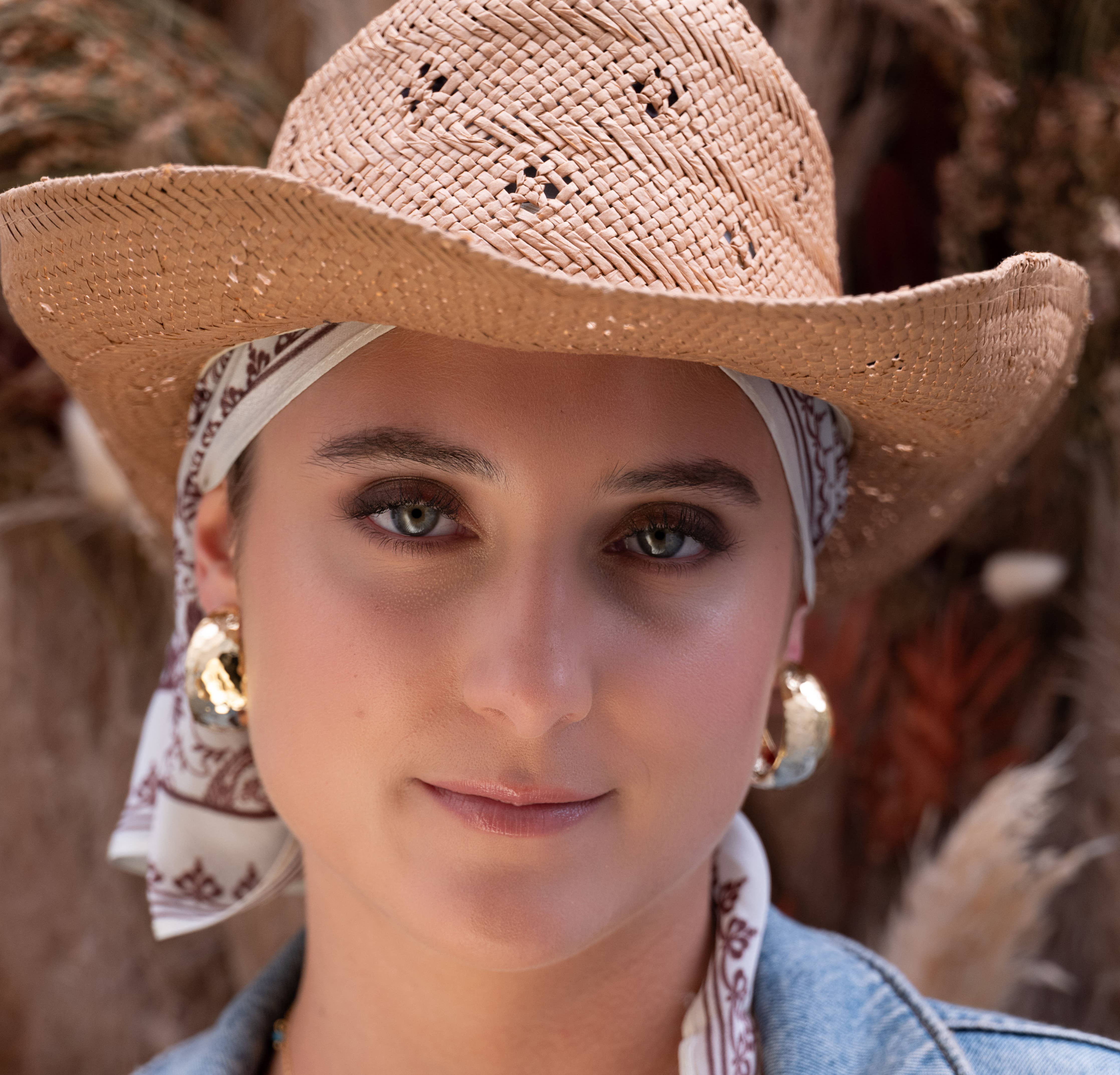 Large Vintage Hammered Hoops