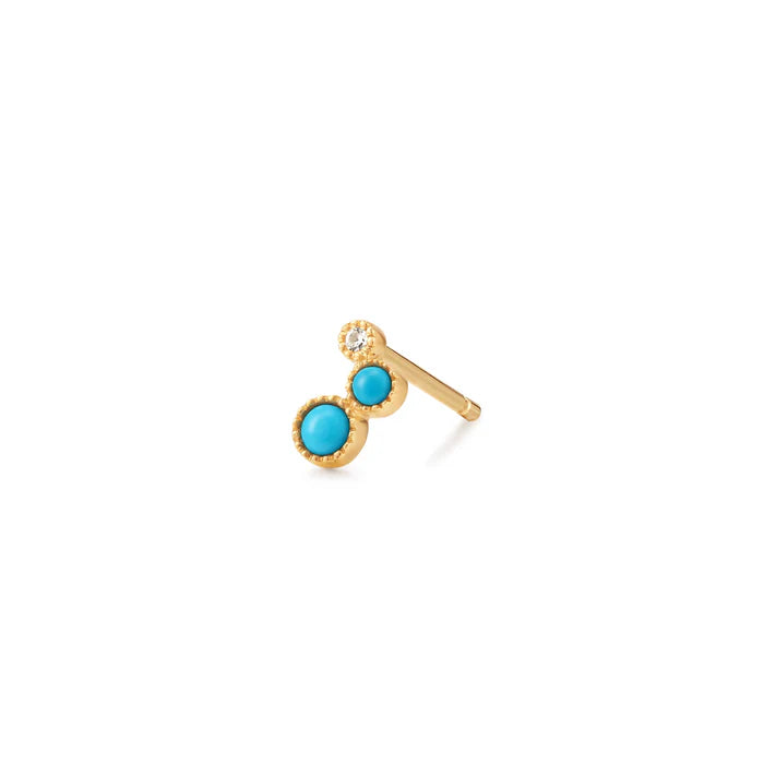 AMIRA | Turquoise & White Sapphire Waterfall Single Earrings