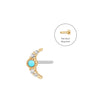 NORA | Turquoise & White Sapphire Crescent Moon (Single) Earring