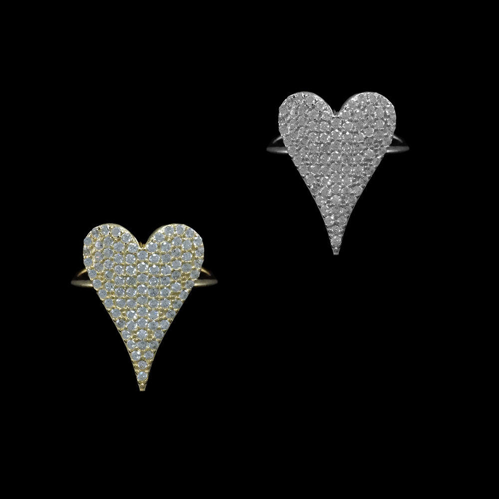 Pave Gold Heart Ring