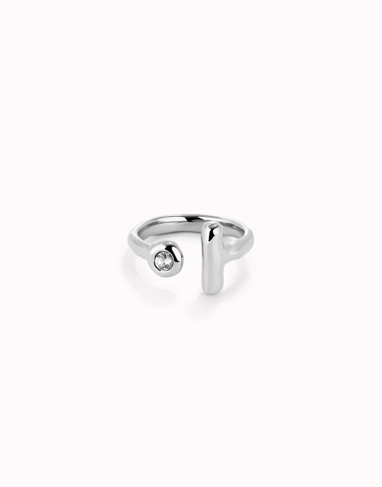 Open ring with white topaz - Silver