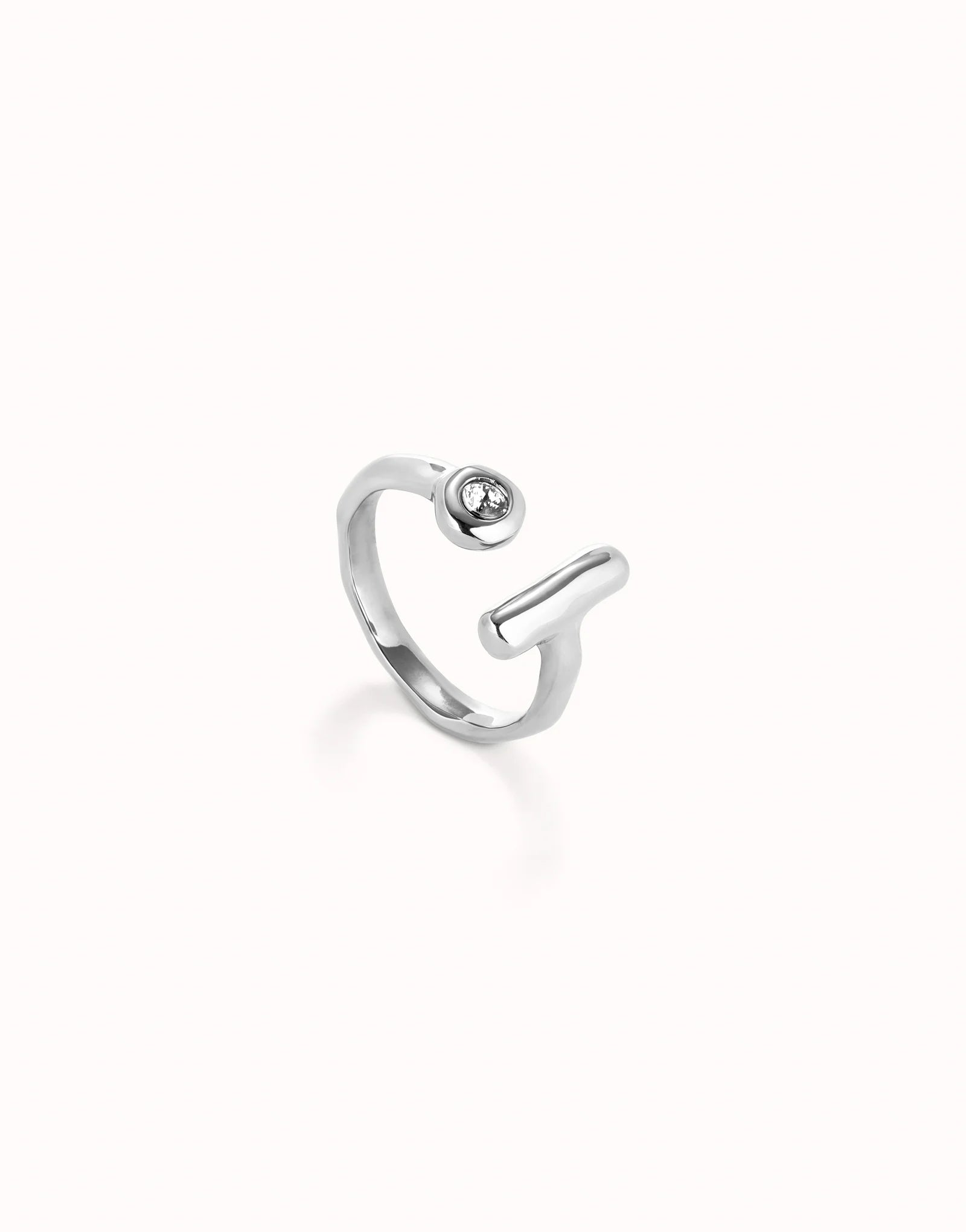 Open ring with white topaz - Silver