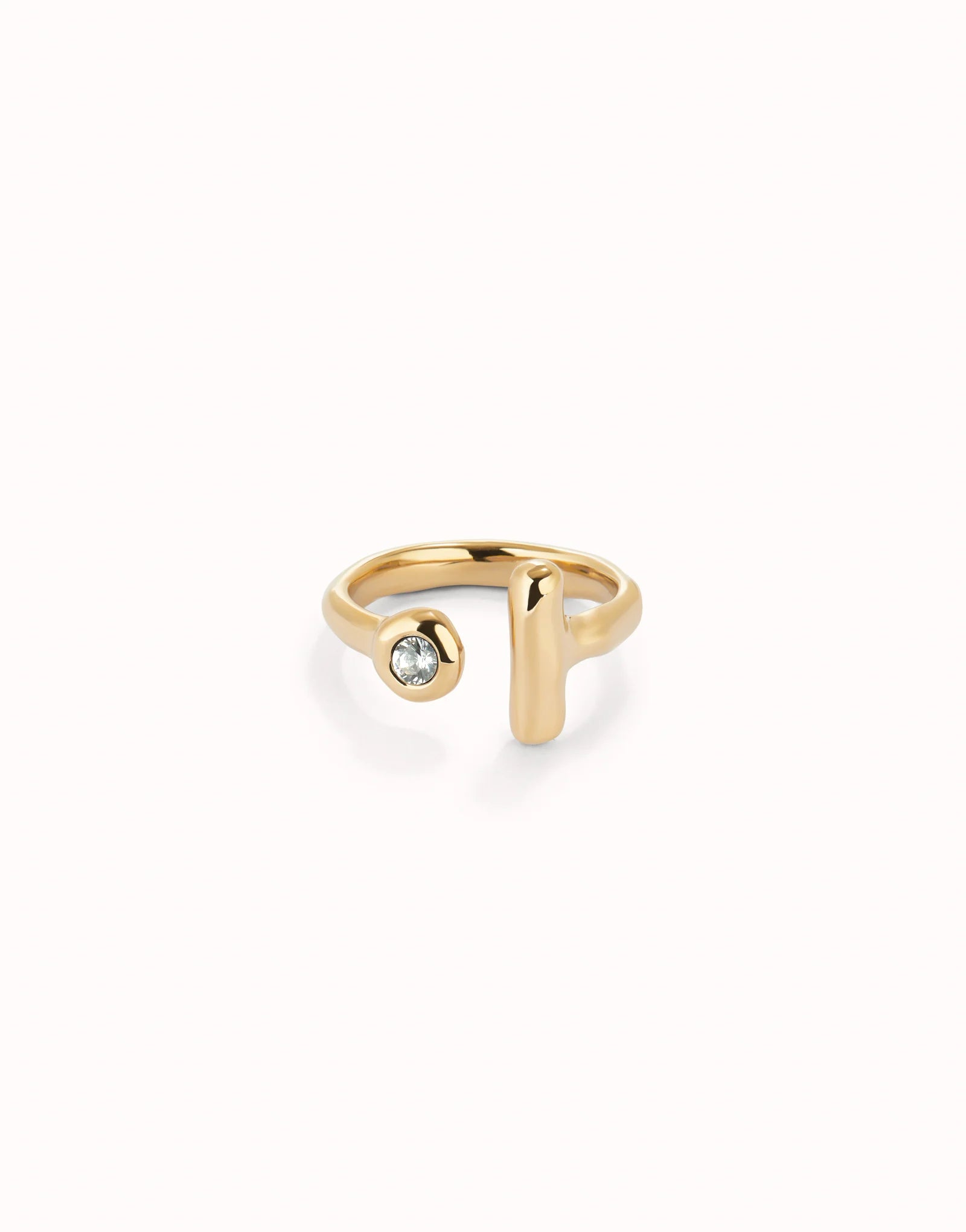 Open ring with white topaz - Gold