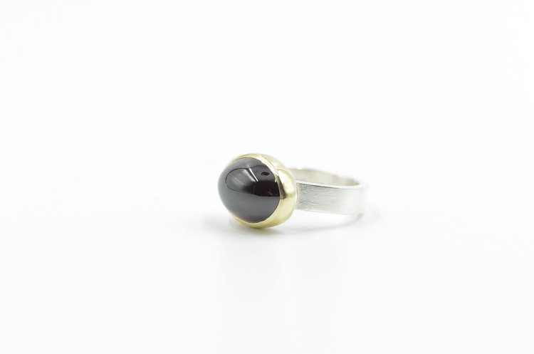 Almandine Garnet - Mixed Metals Ring