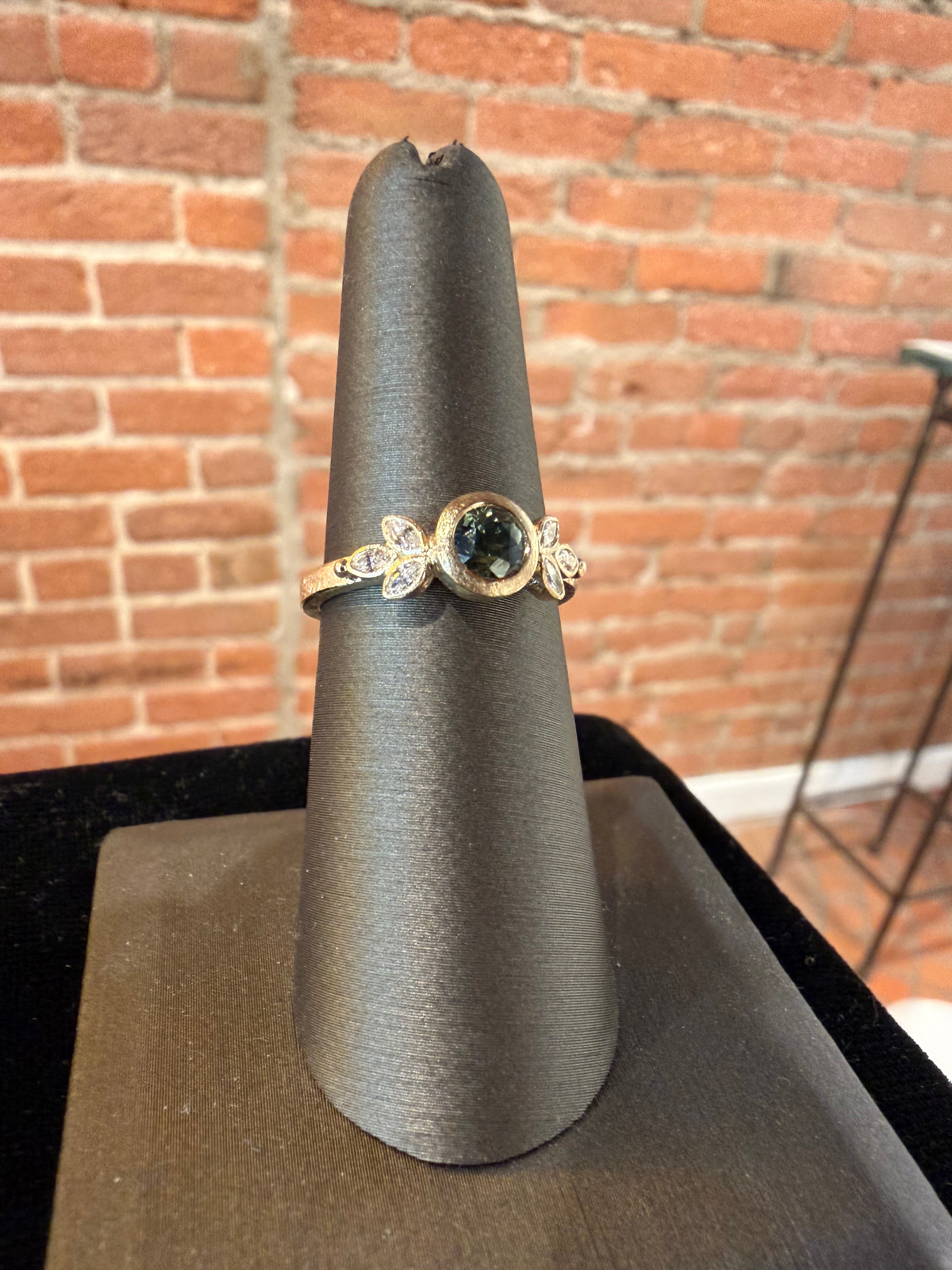 Green Sapphire Bridal Ring