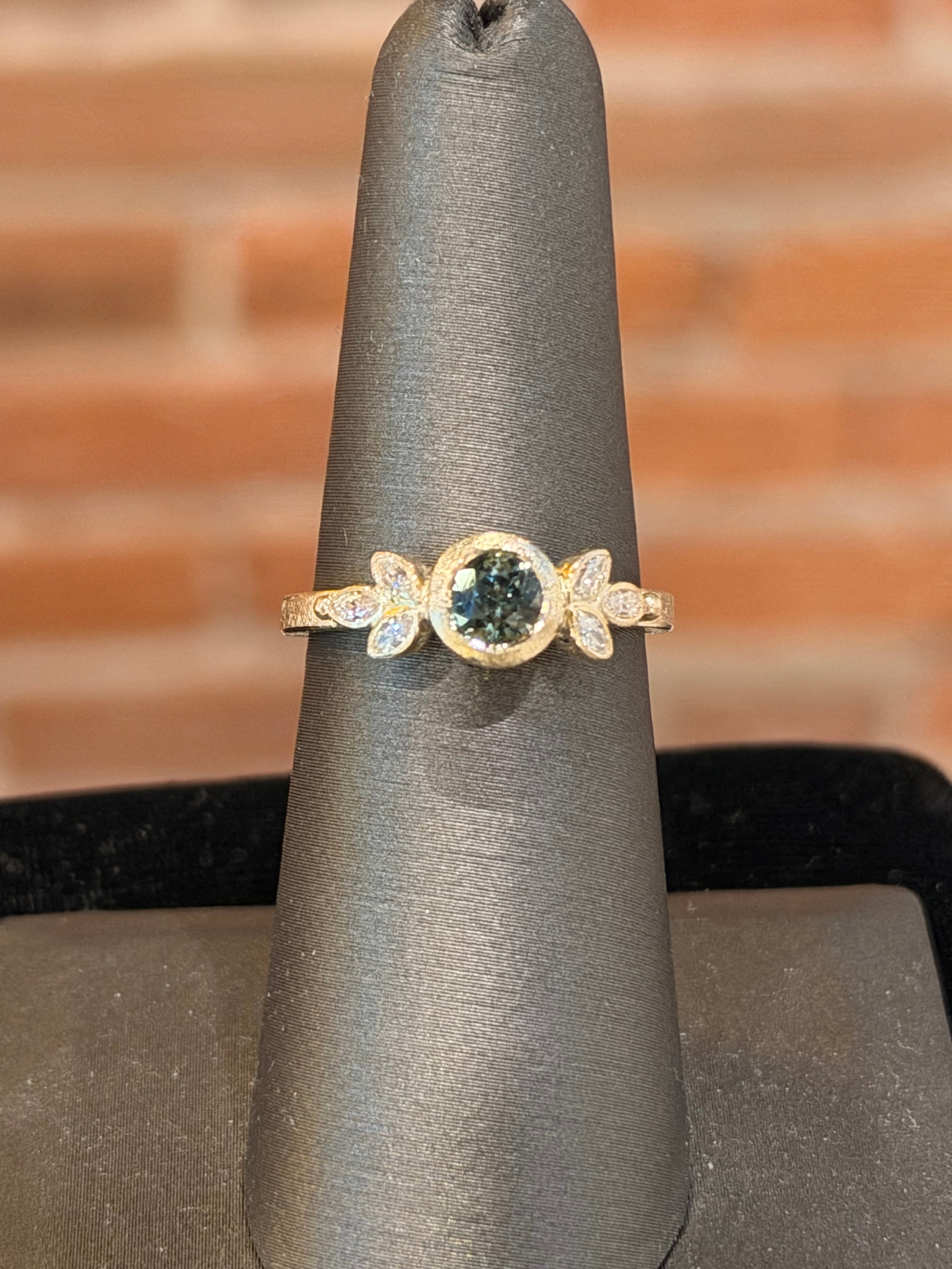 Green Sapphire Bridal Ring