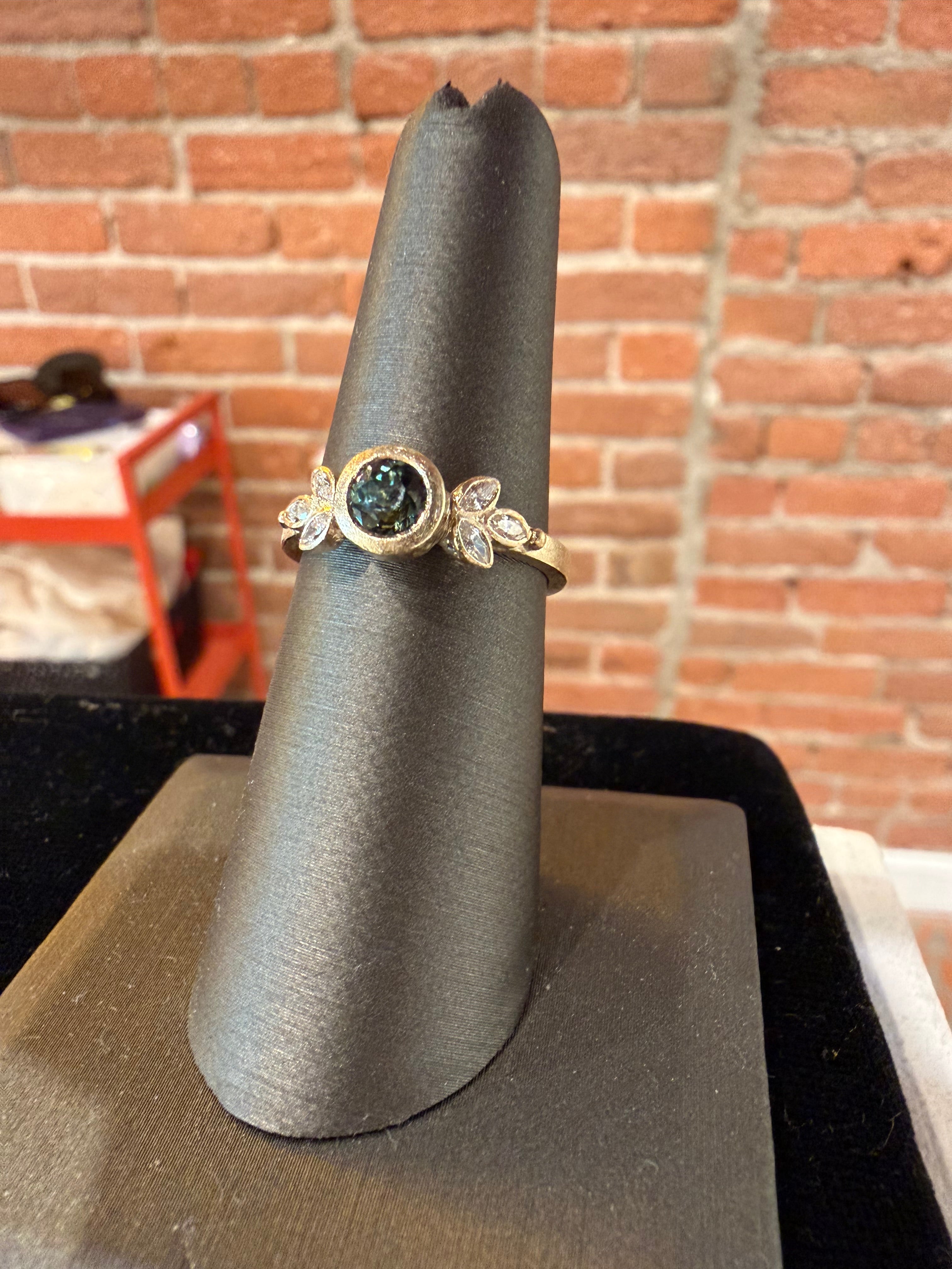 Green Sapphire Bridal Ring