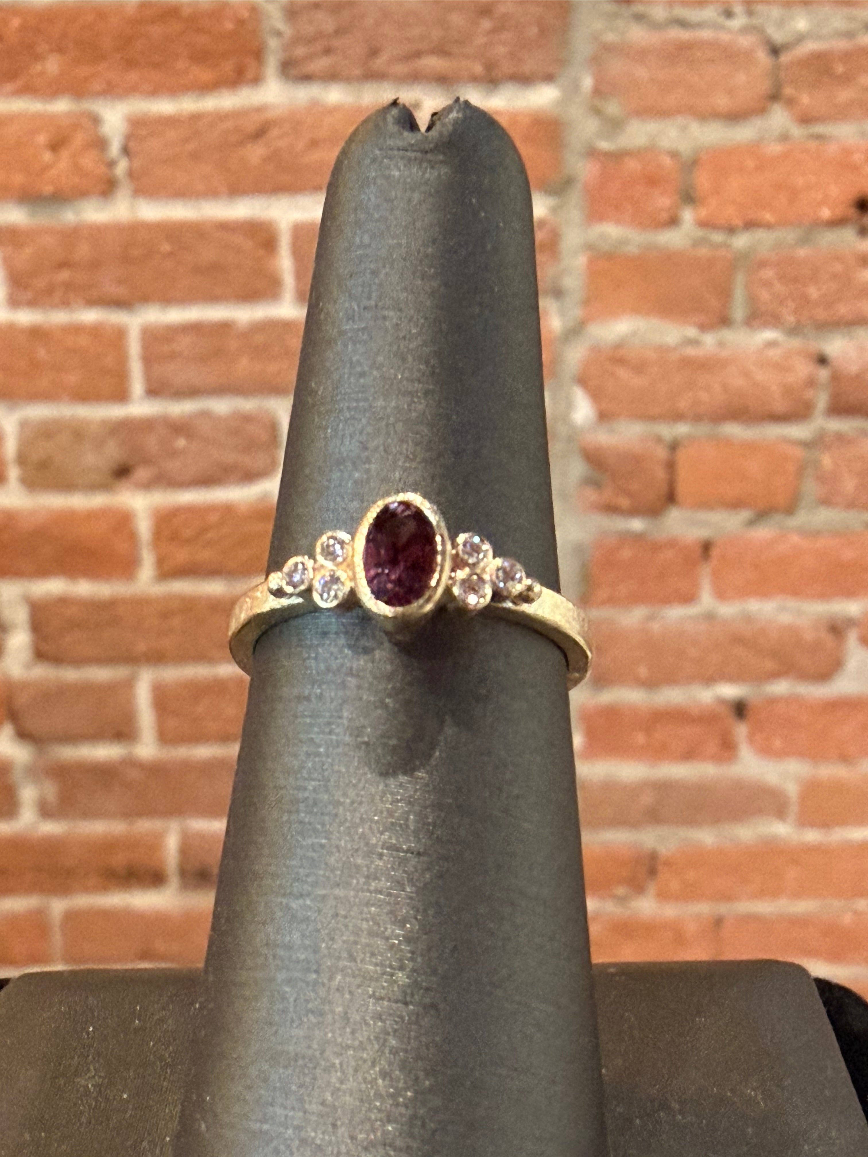 Wine Sapphire Bridal Ring