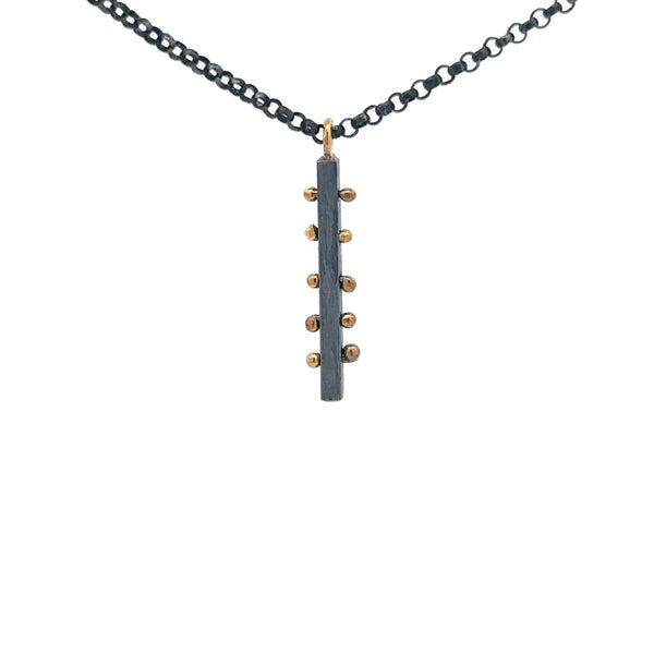 Gold Vein and Dot Pendant Necklace