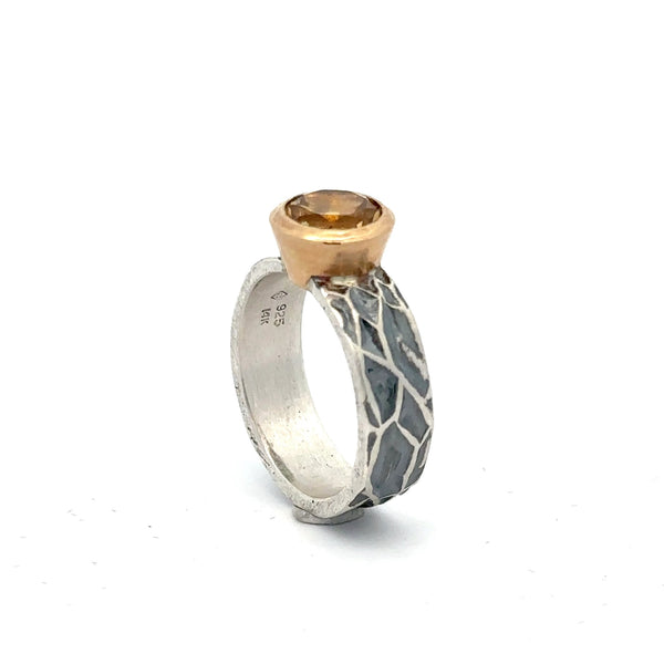Crackle Solitaire Ring
