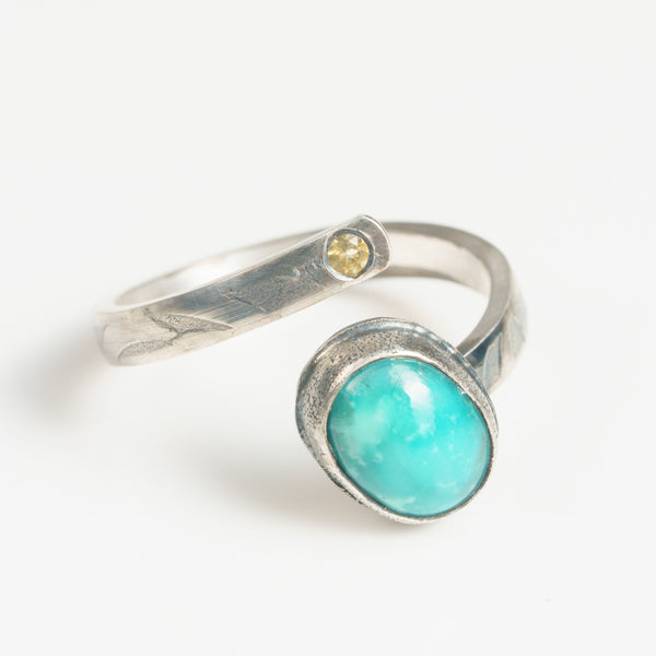 Turquoise and Citrine Ring