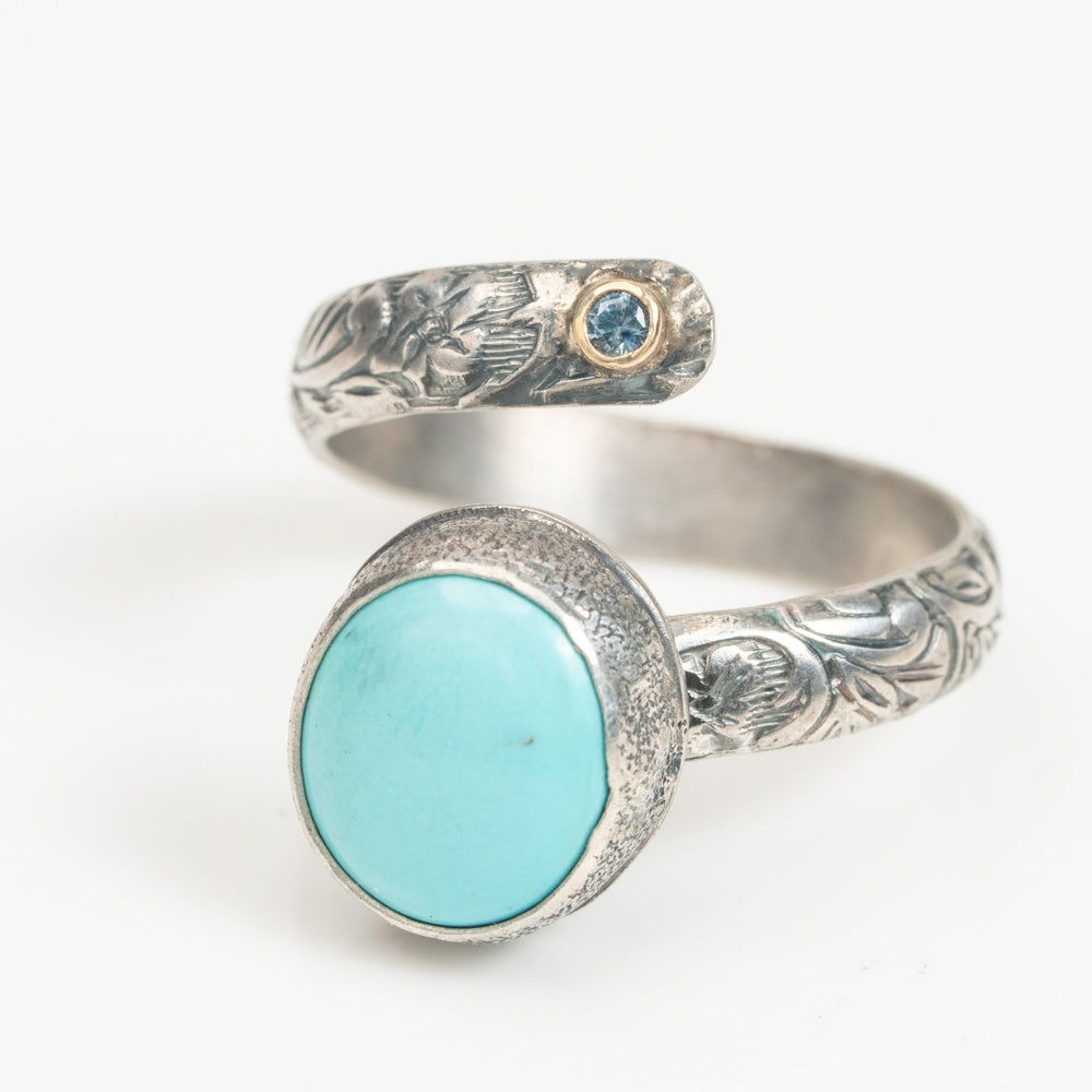 Round Turquoise Adjustable Ring