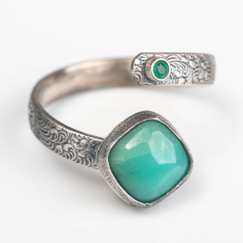 Celestial Opalized Petrified Wood Ring