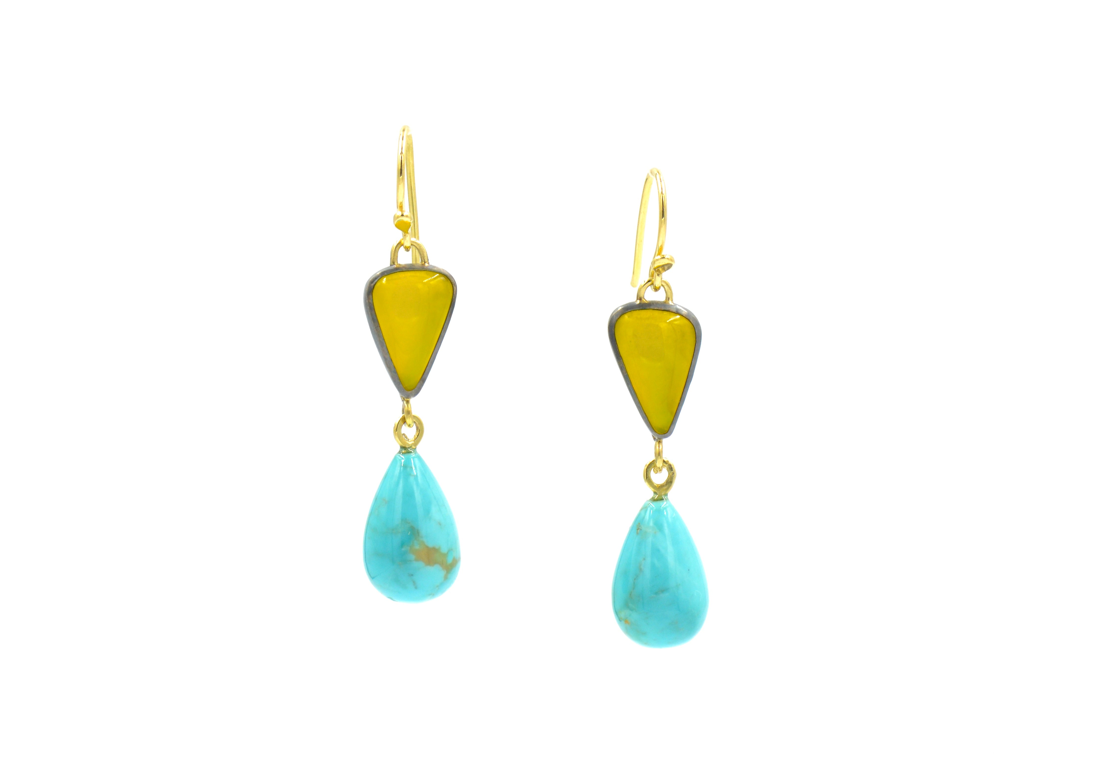 Rosarita and Turquoise Earrings