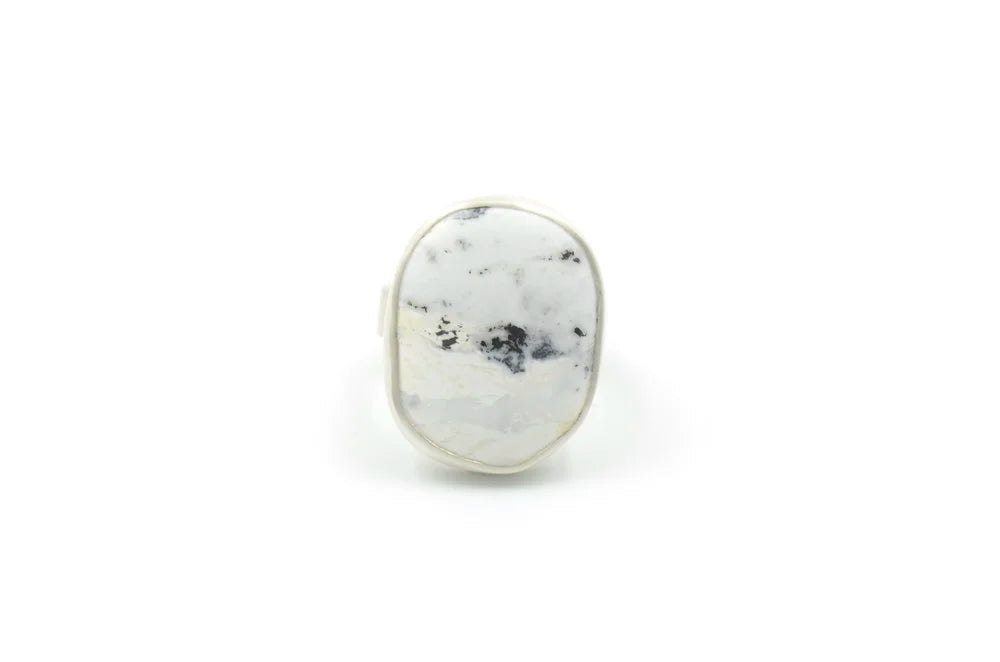 White Buffalo Turquoise Ring