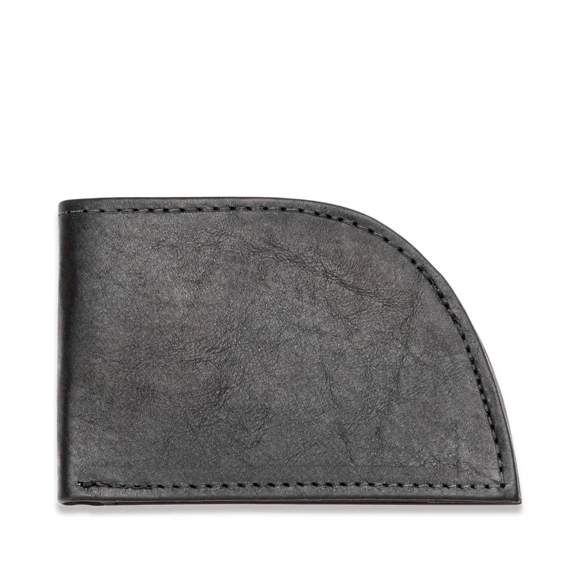American Bison Leather Front Pocket Wallet - Black