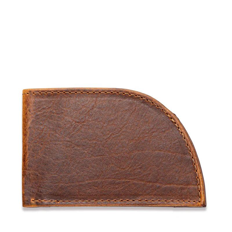 American Bison Leather Front Pocket Wallet - Brown