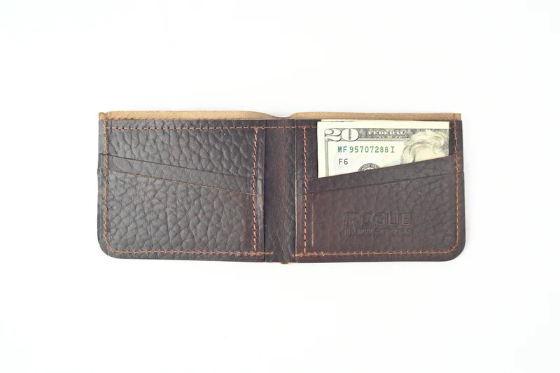 Heritage Wallet in Bison Leather - Bison Horween Dark Leather