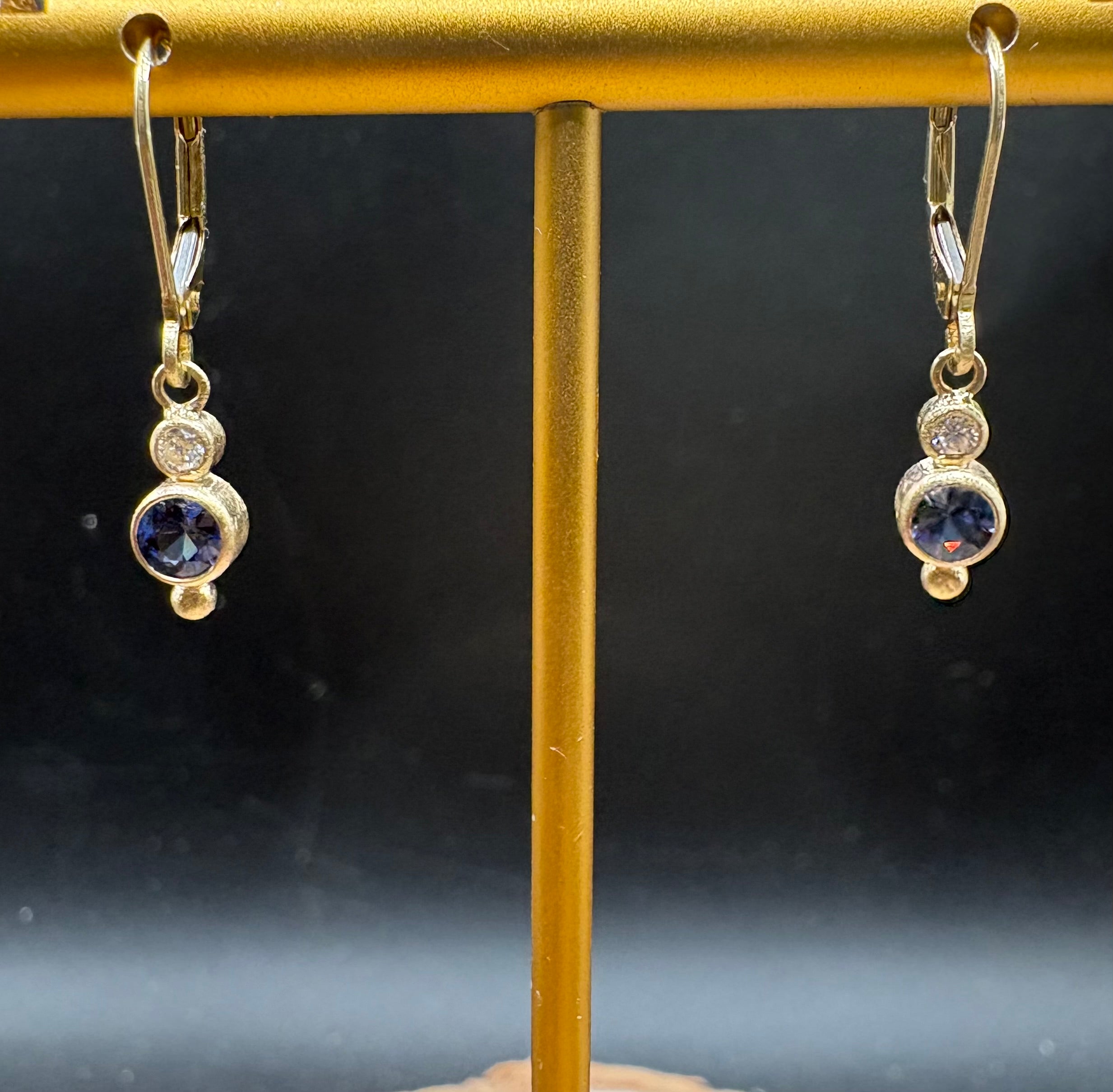 Winter Earrings with drop diamonds