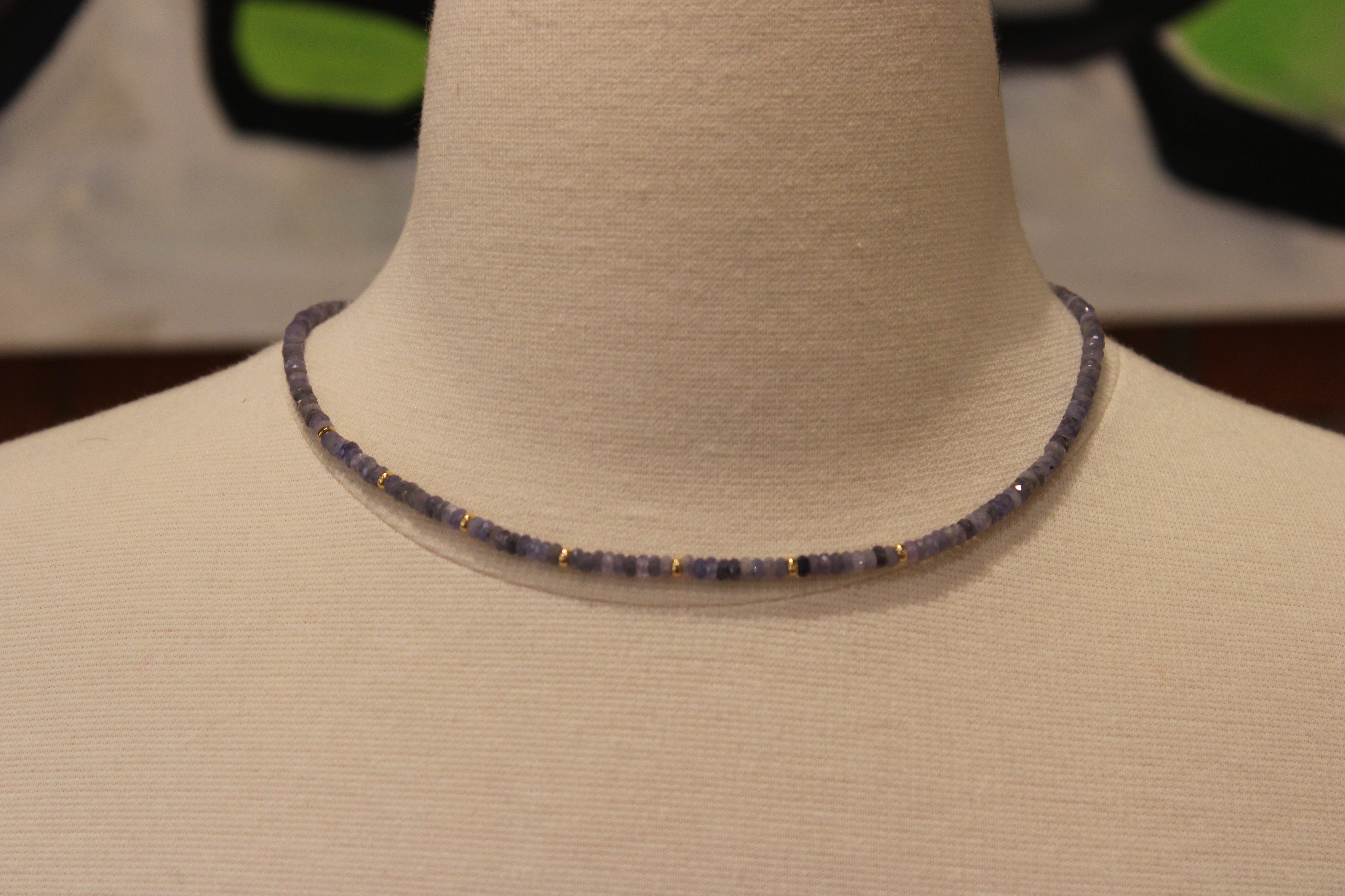 Tanzanite and Gold Beads
