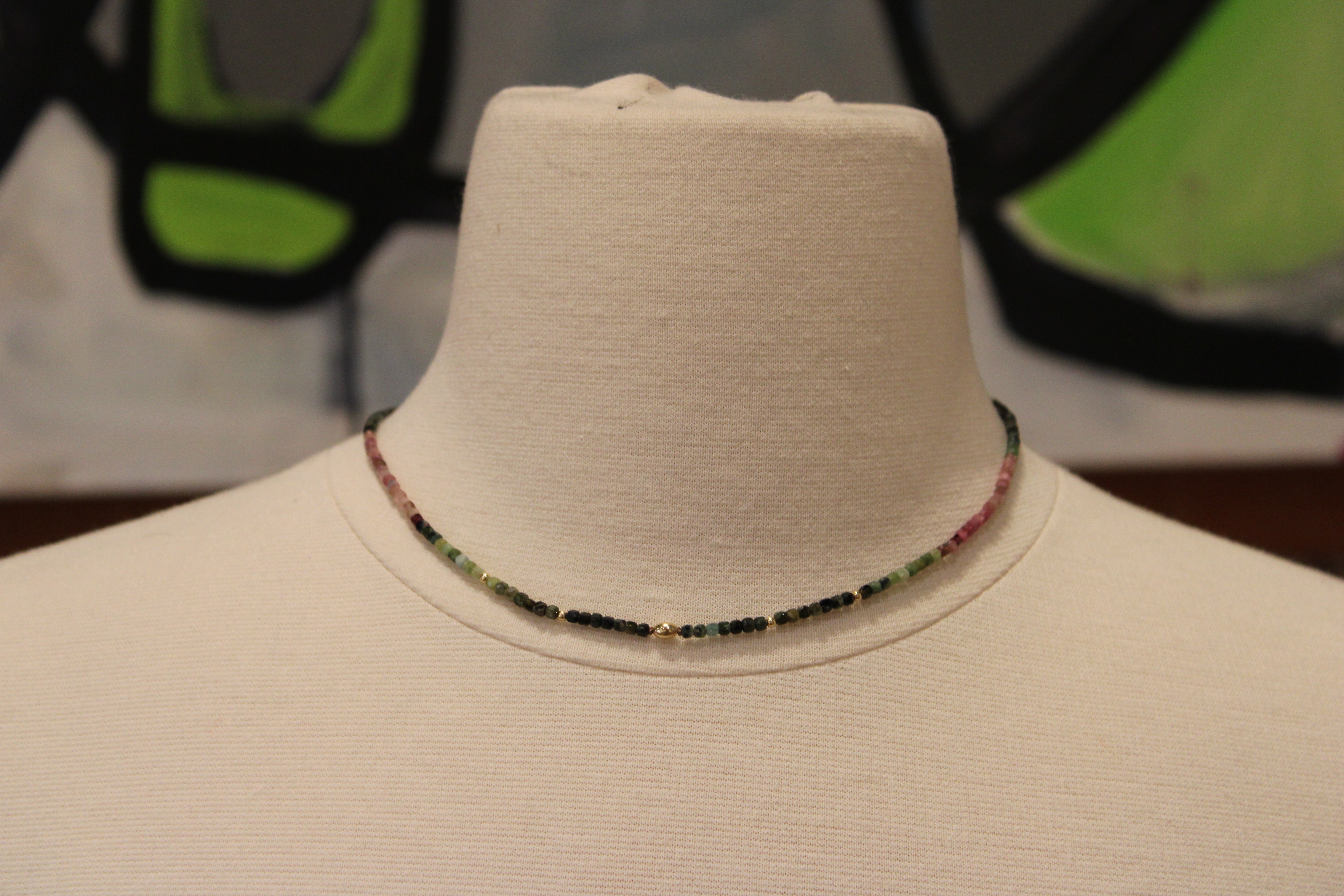 Pettie Watermelon Tourmaline Bead Necklace