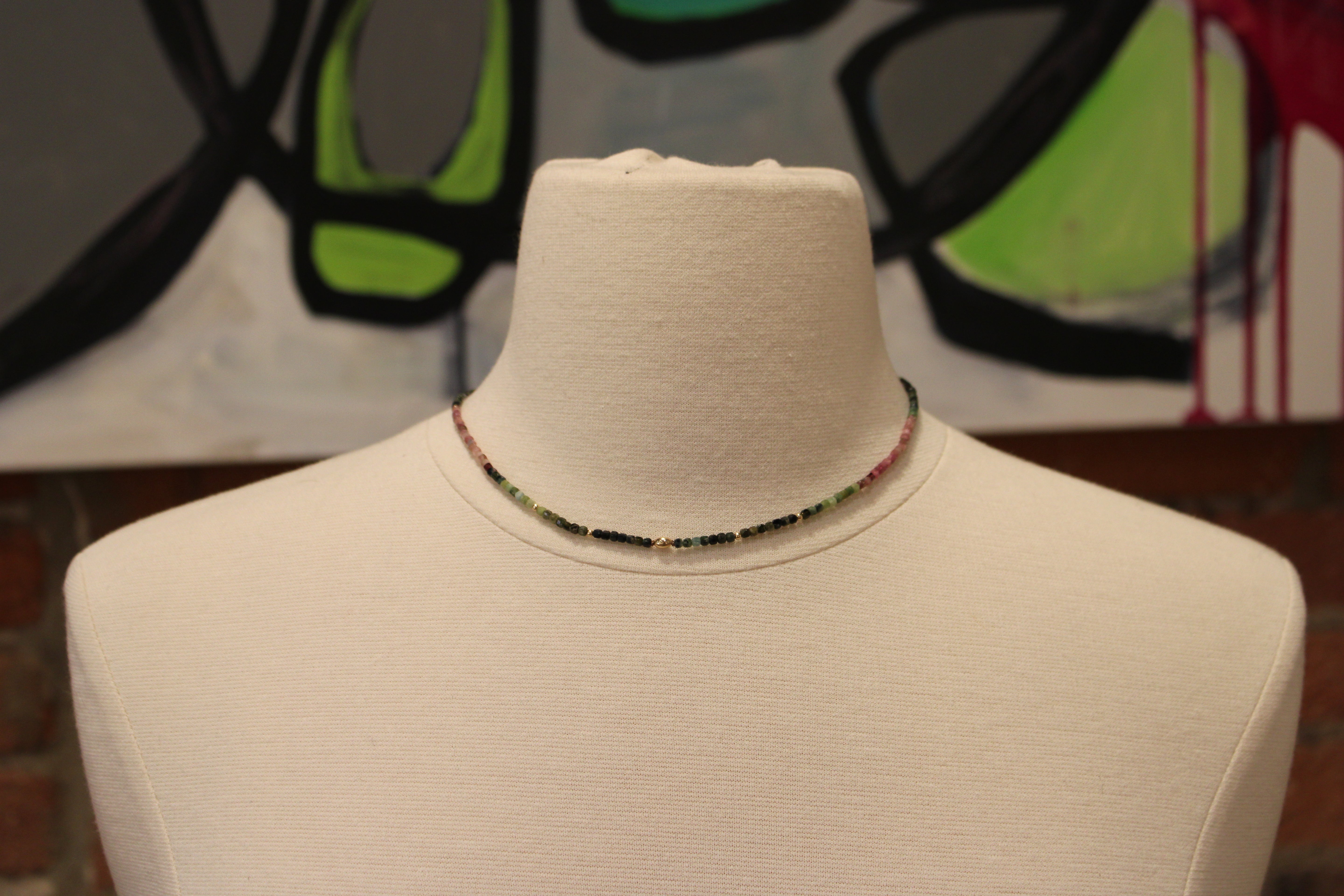 Pettie Watermelon Tourmaline Bead Necklace