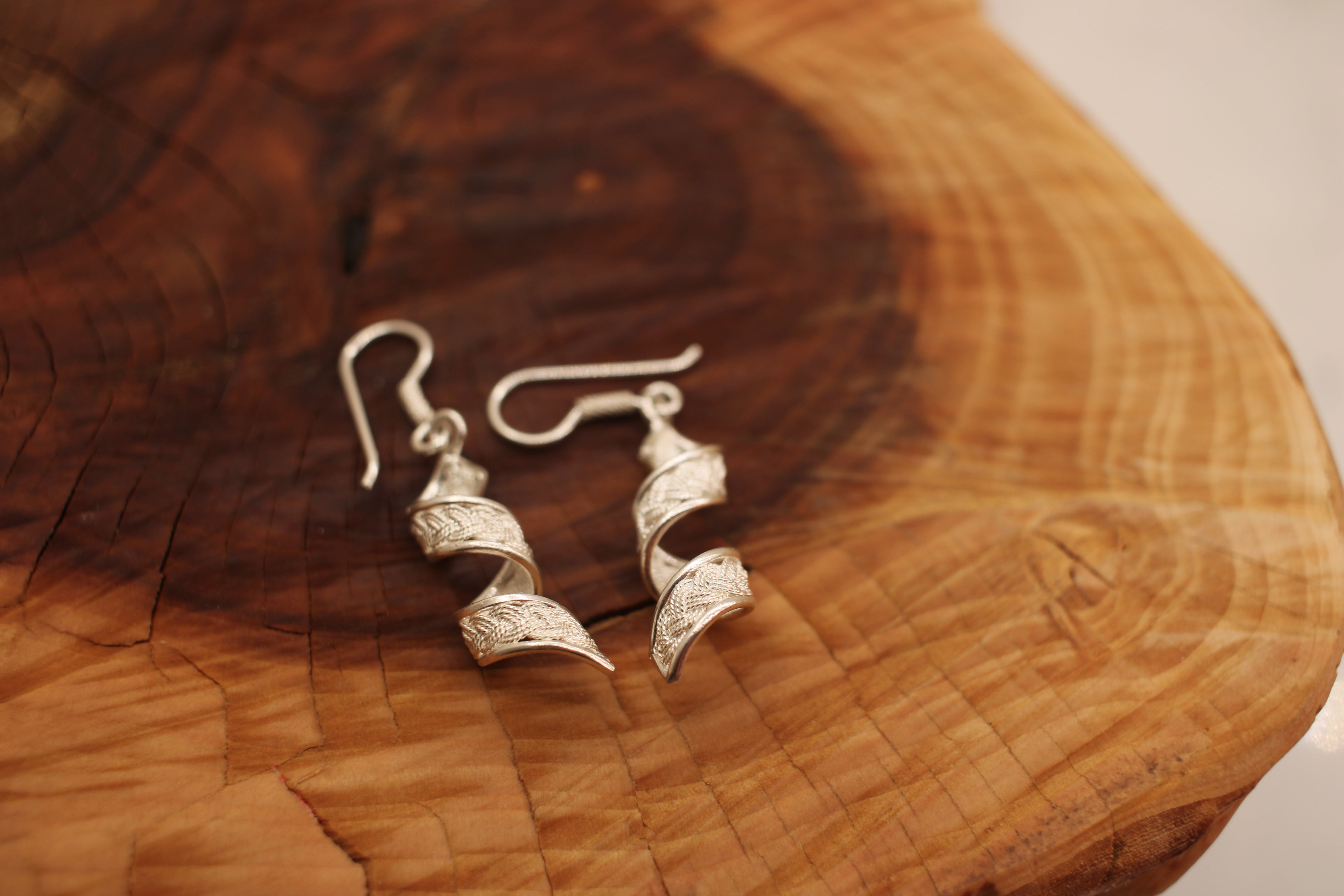 Filigree Ribbon Spiral Dangle