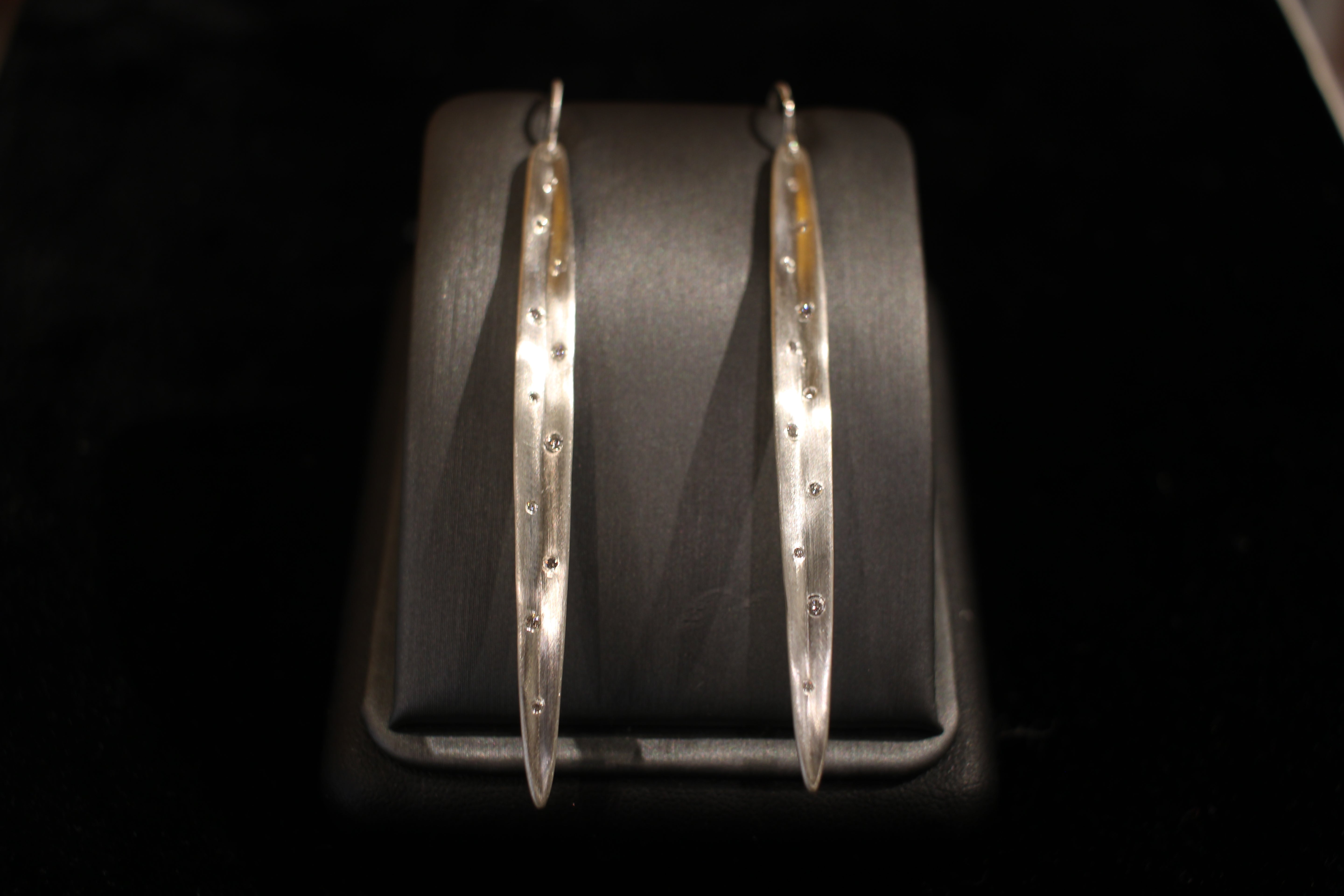 Long Leaf Diamond Scatter Earrings