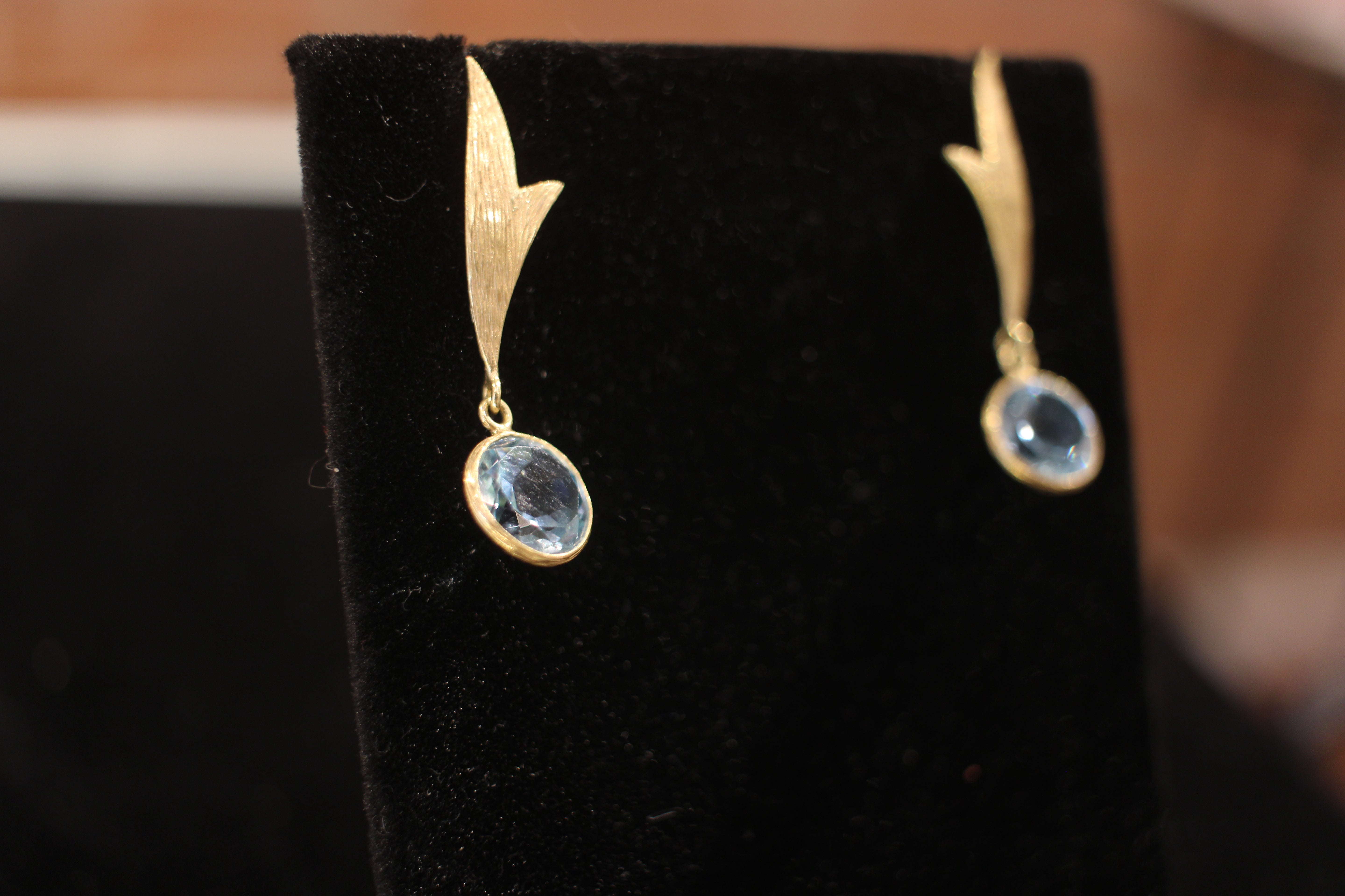 Double Vine Sky Blue Topaz Earrings