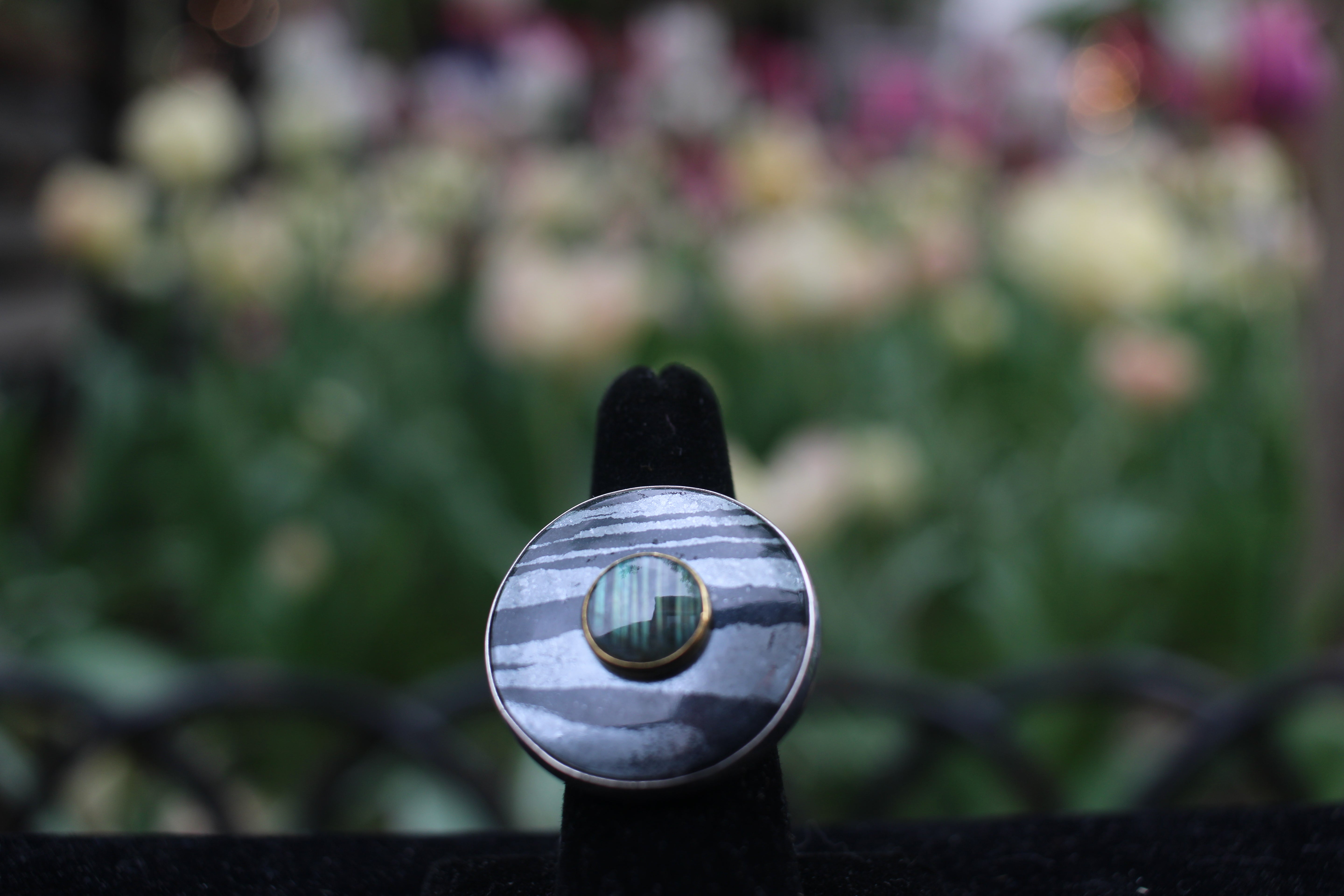 Hematite and Labradorite Ring